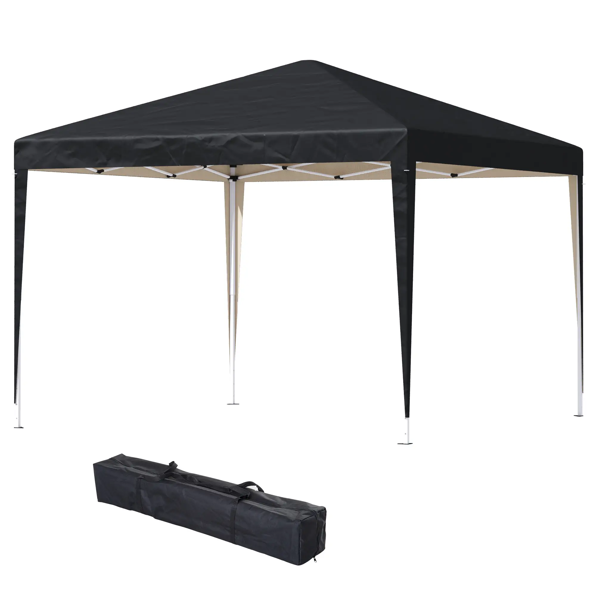 10 x 10ft Folding Pop Up Tent, Outdoor Gazebo Canopy, Black