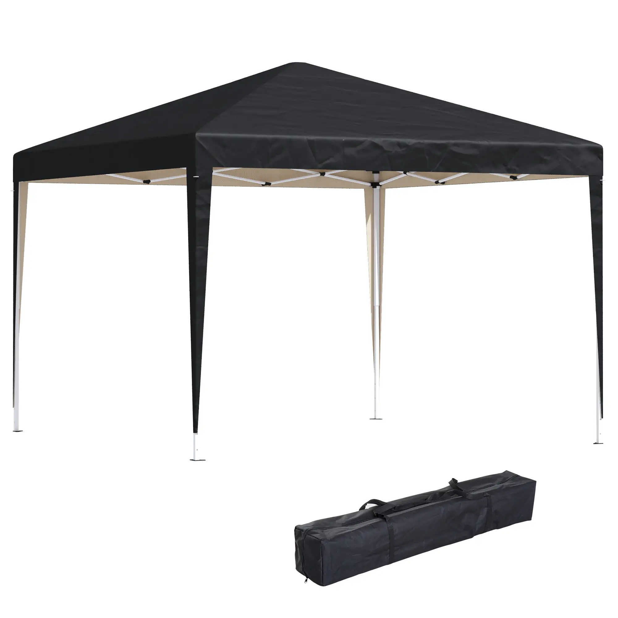 10 x 10ft Folding Pop Up Tent, Outdoor Gazebo Canopy, Black - Image 11