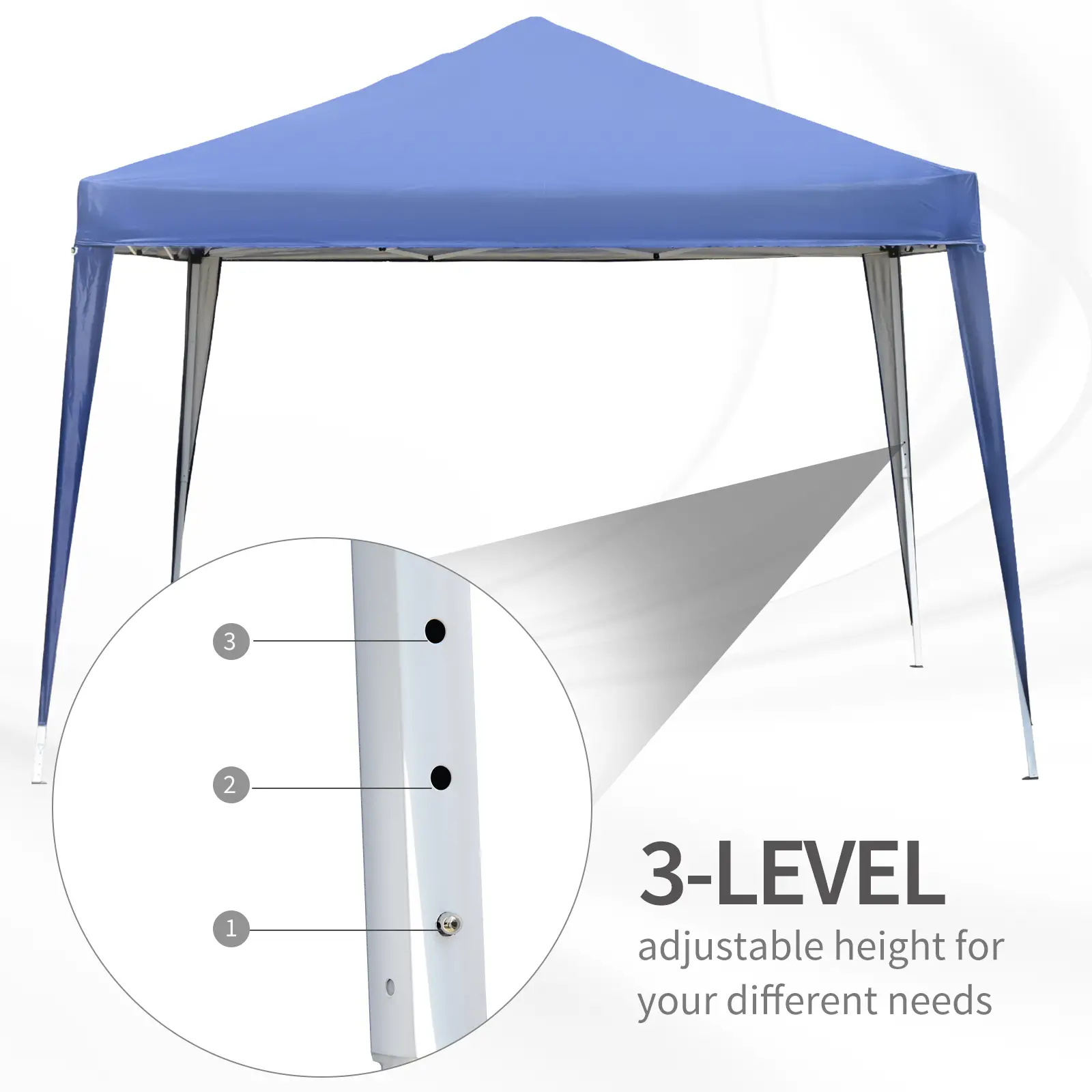 10 x 10ft Folding Pop Up Tent, Outdoor Gazebo Canopy, Blue - Image 7