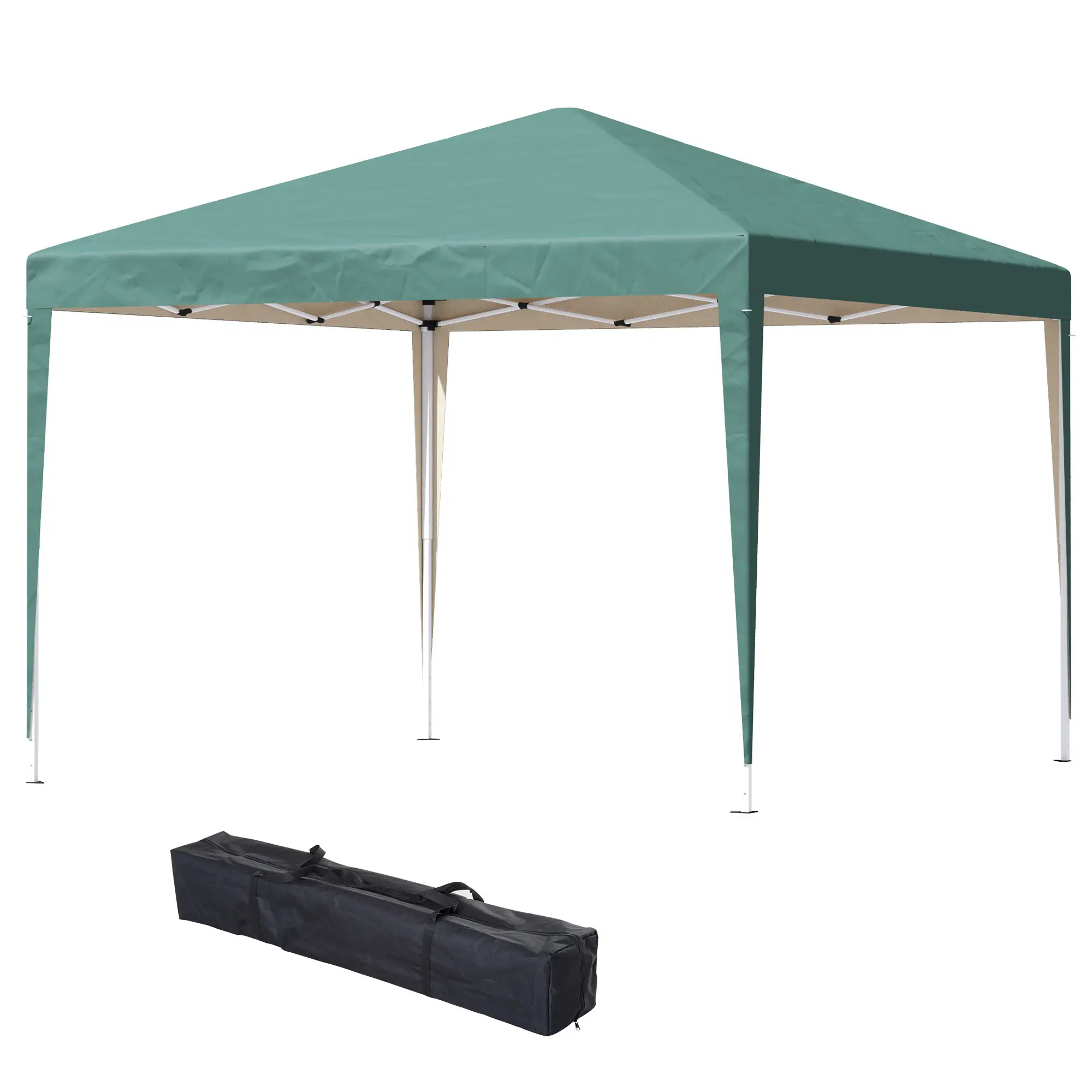10 x 10ft Folding Pop Up Tent, Outdoor Gazebo Canopy, Dark Green - Image 11