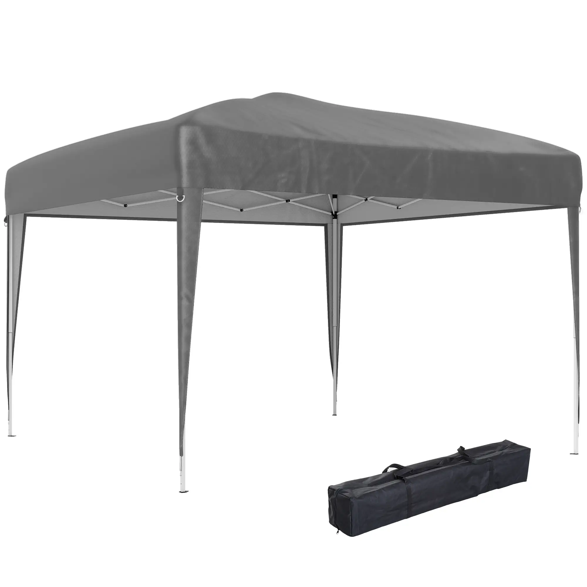 10 x 10ft Folding Pop Up Tent, Outdoor Gazebo Canopy, Grey - Image 11