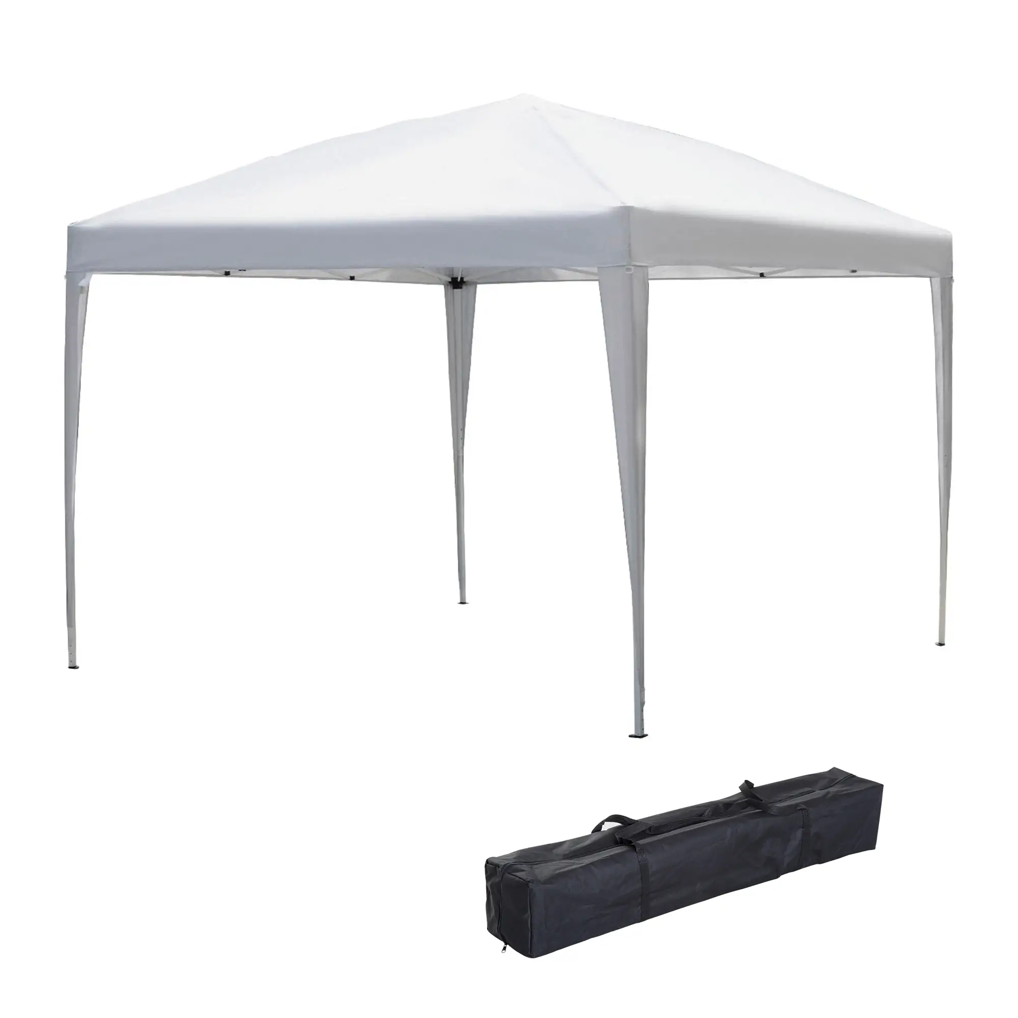 10 x 10ft Folding Pop Up Tent, Outdoor Gazebo Canopy, White - Image 10