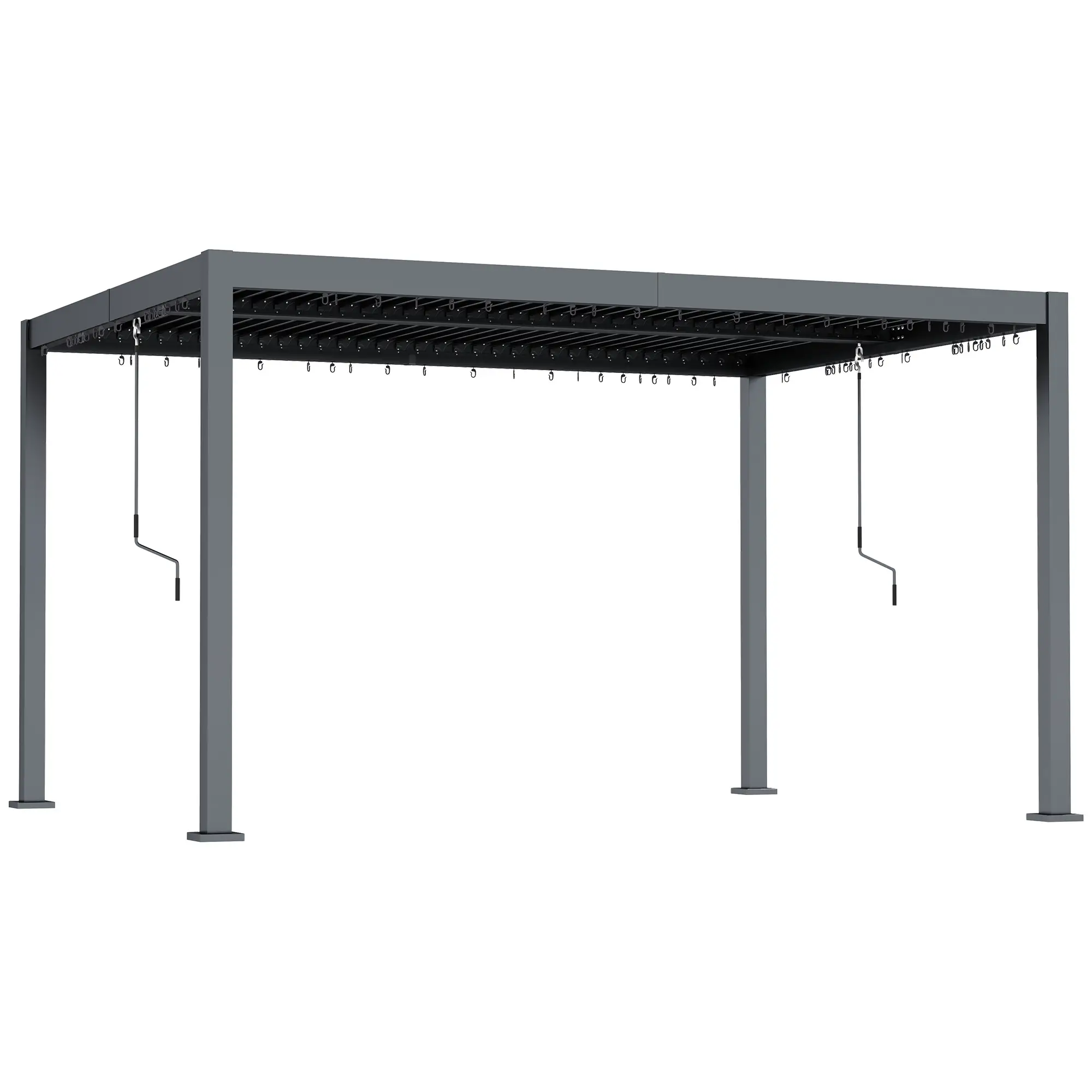 10' x 12' Adjustable Metal Roof Pergola, Aluminum Frame Outdoor Gazebo - Image 11