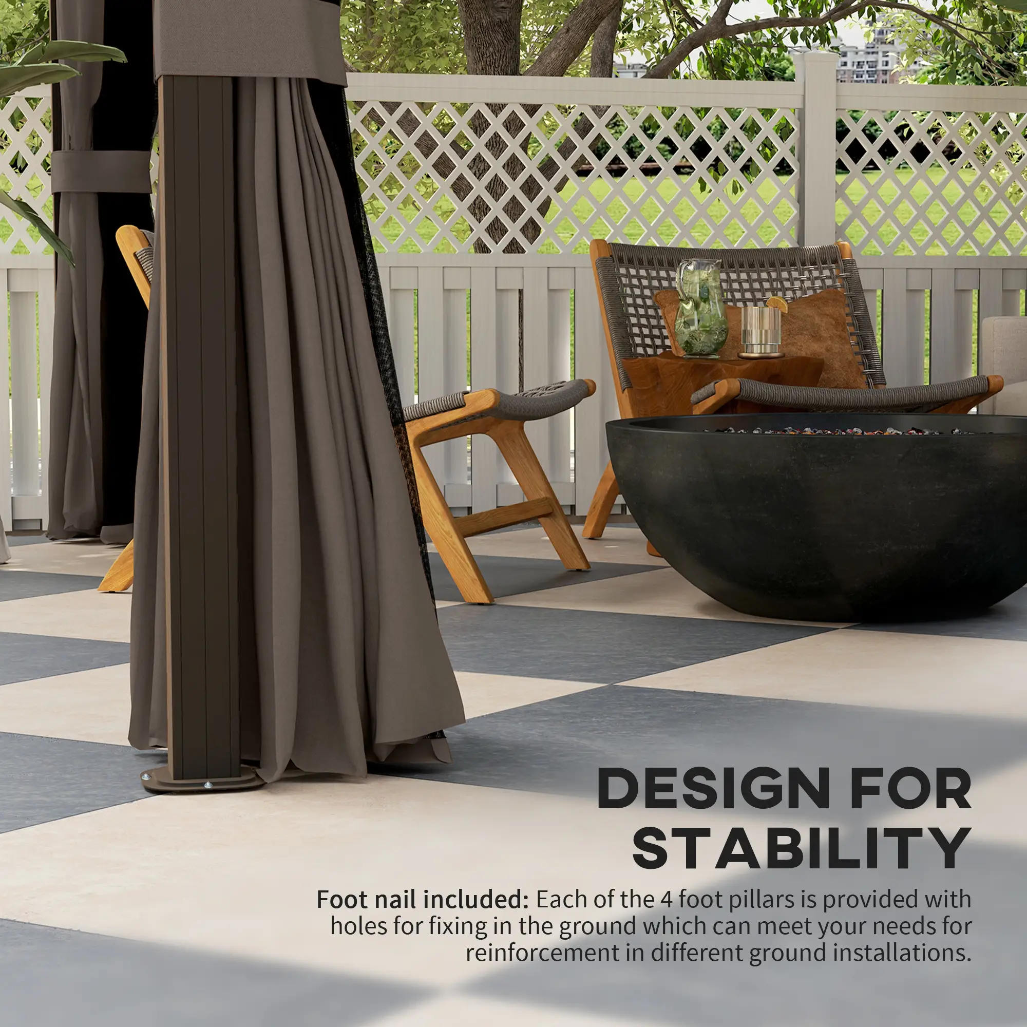 10' x 12' Hardtop Gazebo, Aluminum Frame, Coffee - Image 6