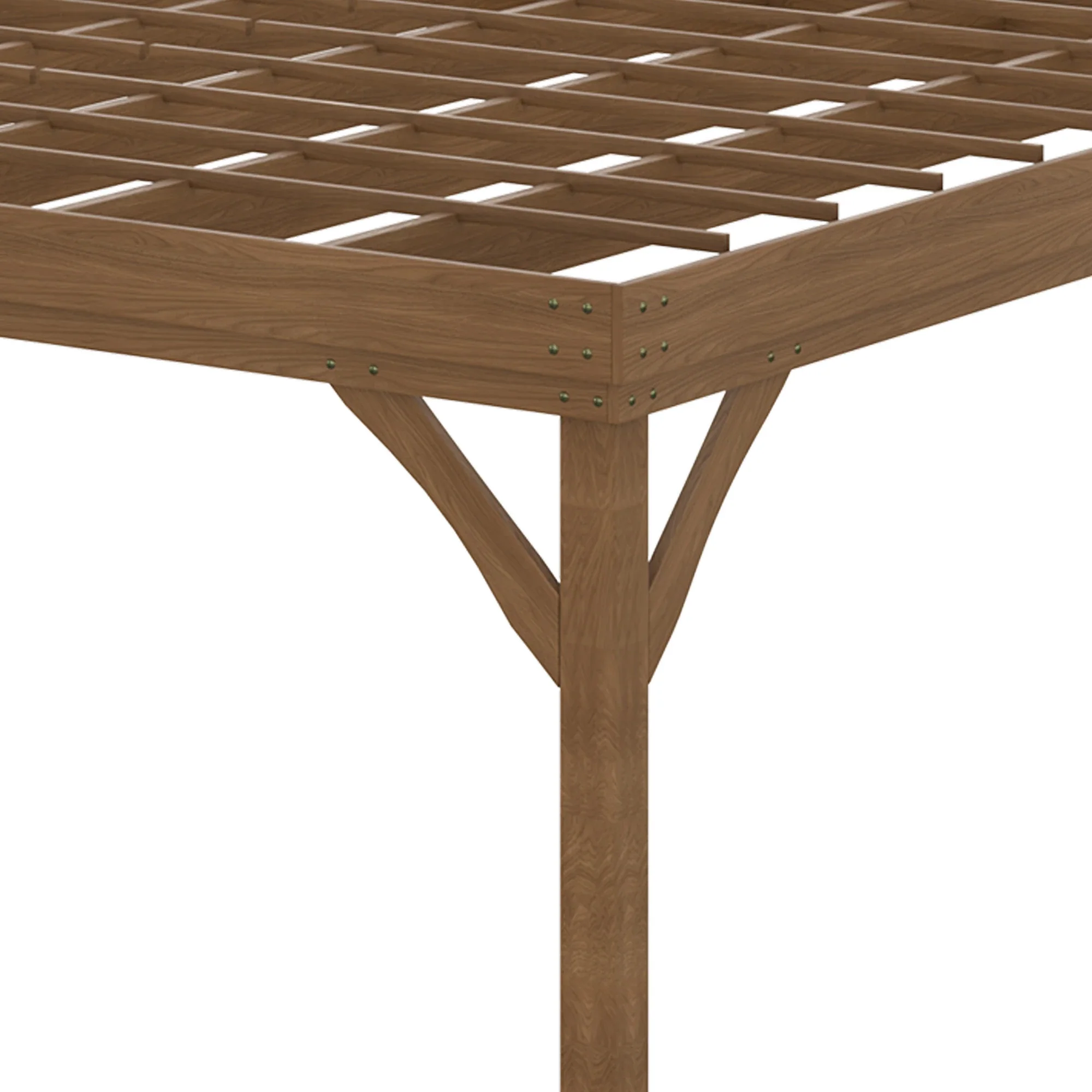 10' x 12' Wood Pergola, Outdoor Gazebo, Garden Patio Backyard, Brown - Image 6