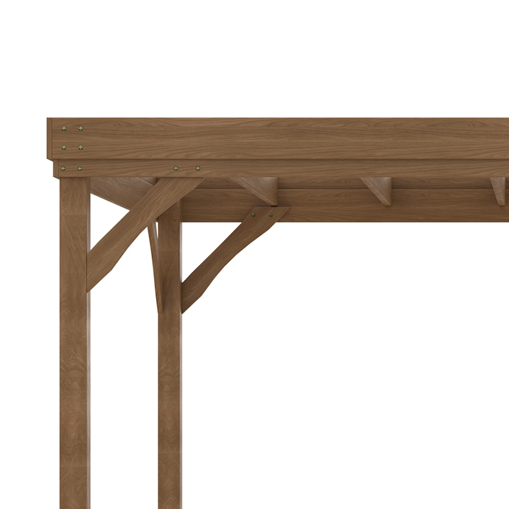 10' x 12' Wood Pergola, Outdoor Gazebo, Garden Patio Backyard, Brown - Image 8