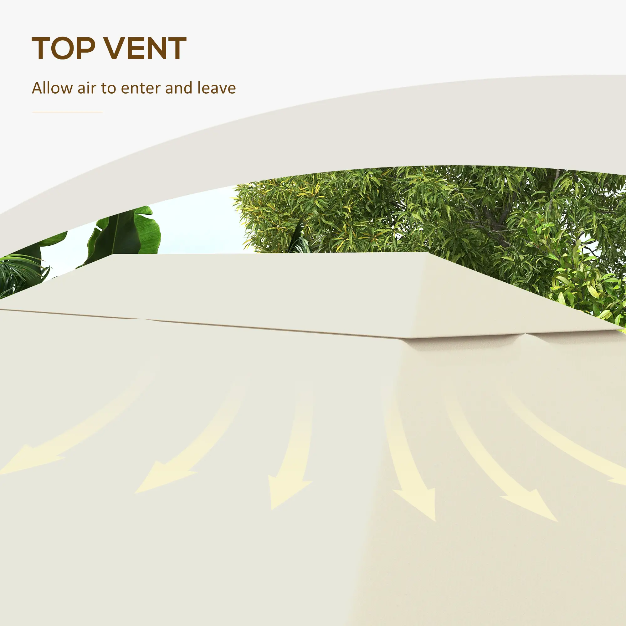 10' x 13' Gazebo Replacement Canopy, Cream White - Image 5