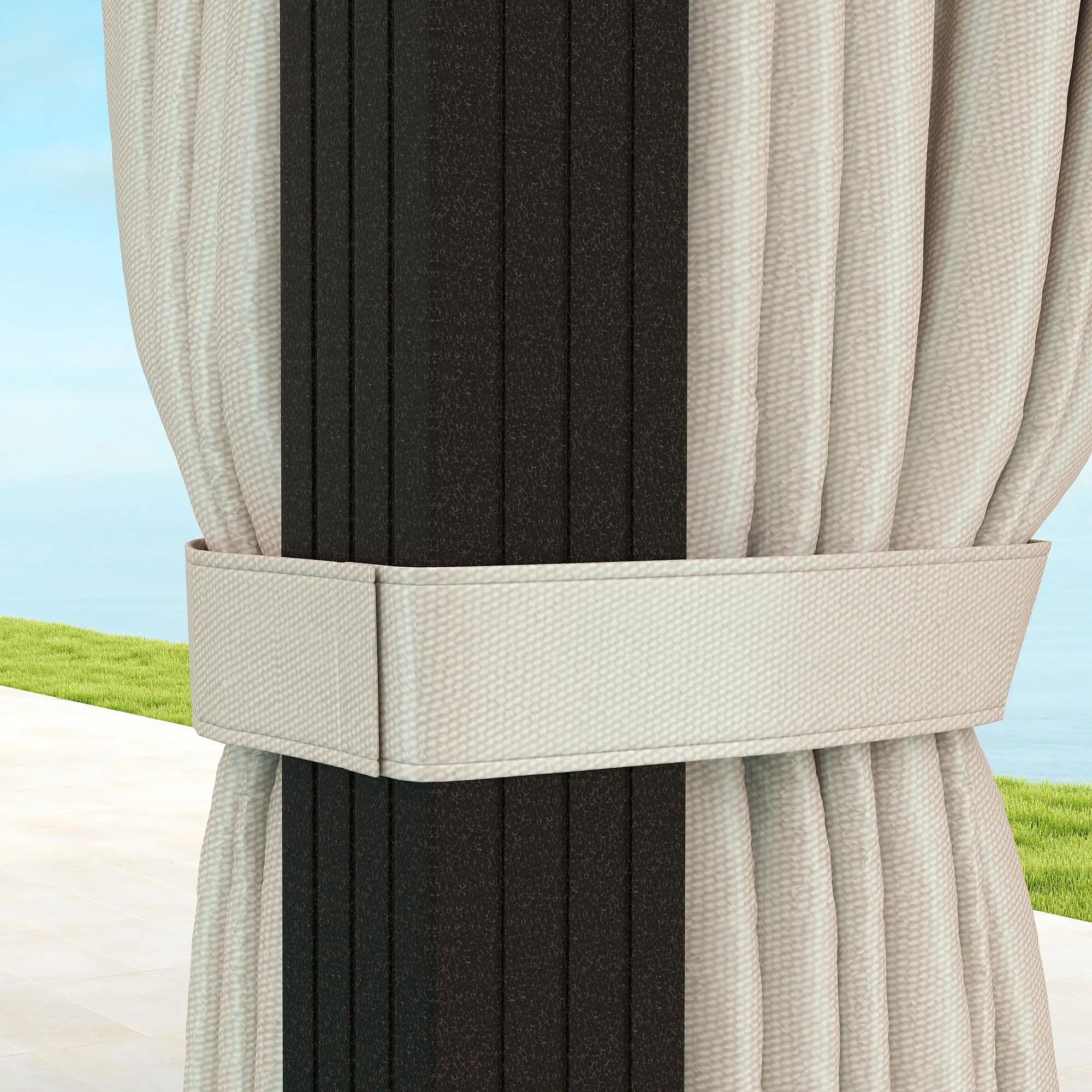 10' x 13' Hardtop Gazebo, UPF30+ Polycarbonate Roof, Aluminum Frame, Beige - Image 10