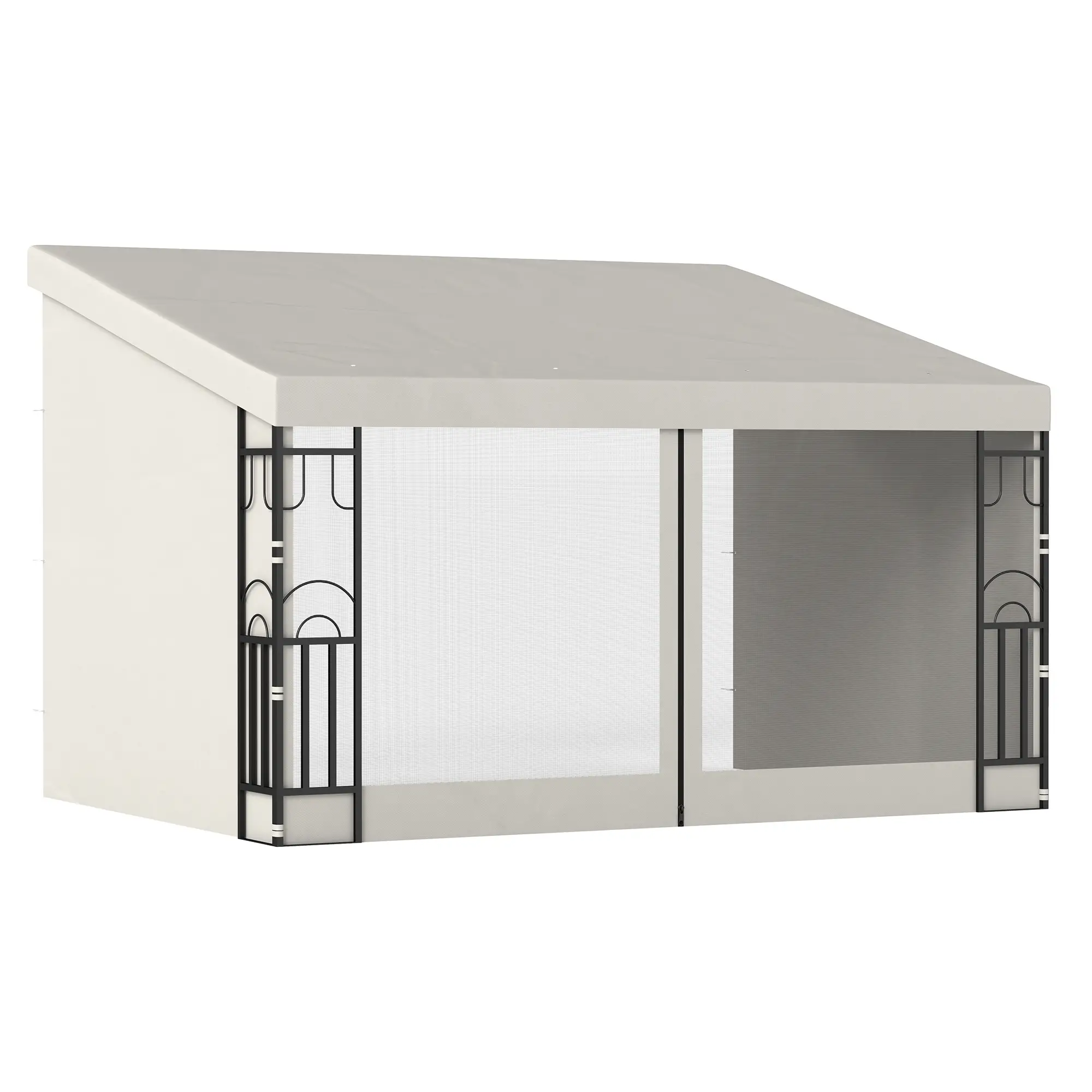 10' x 13' Outdoor Pergola, UV Resistant, with Curtains, Beige - Image 11