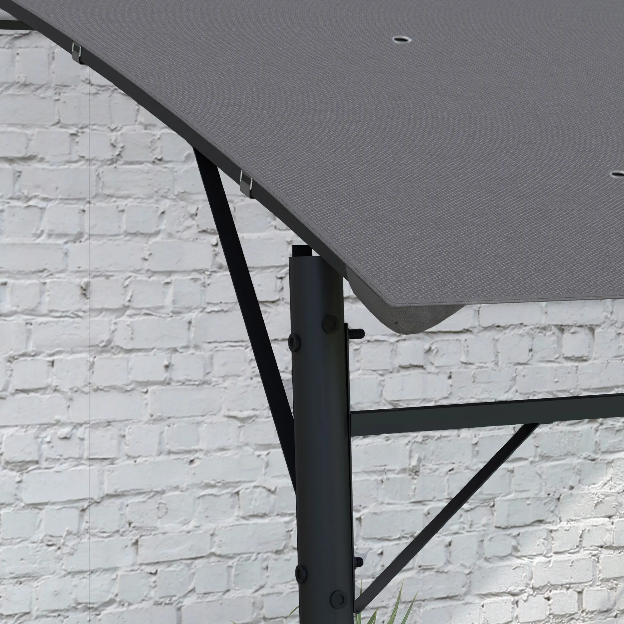 10' x 13' Outdoor Pergola, UV30+ Canopy, Steel Frame, Dark Grey - Image 9