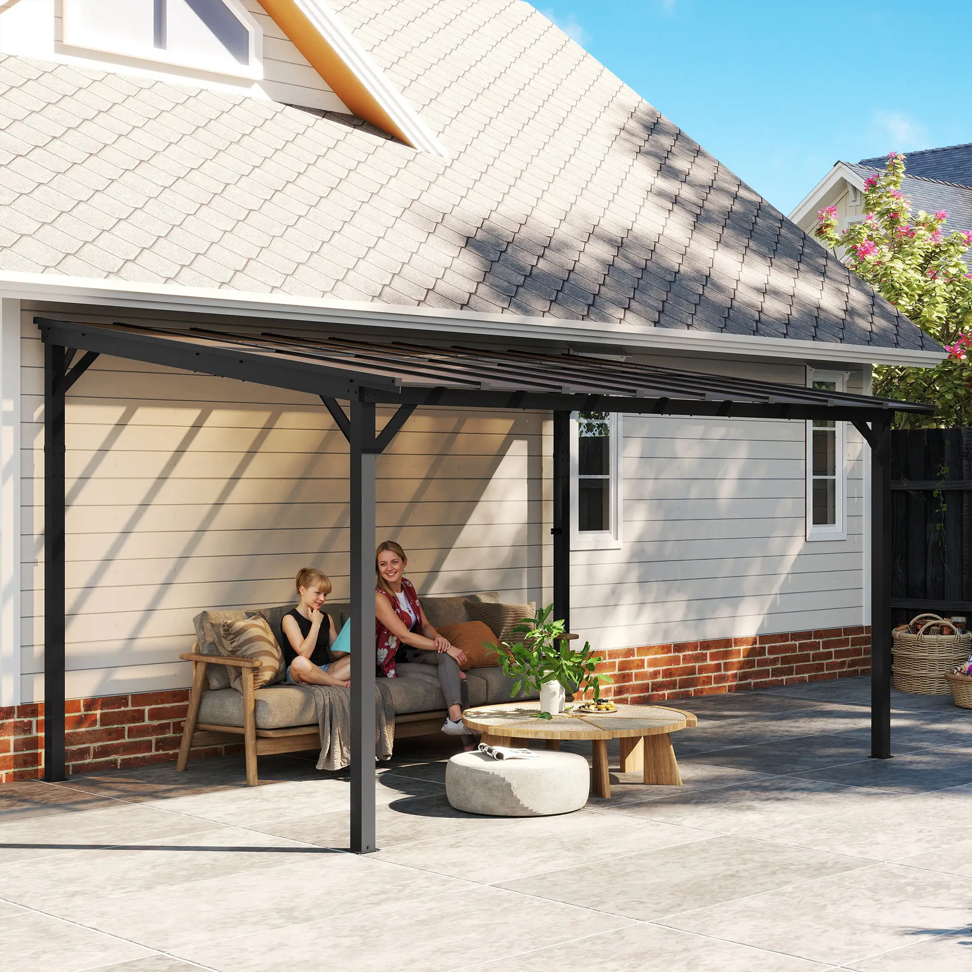 10' x 14' Hardtop Gazebo, Wall Mounted, Free Standing, UPF 50+, Waterproof Roof - Image 2