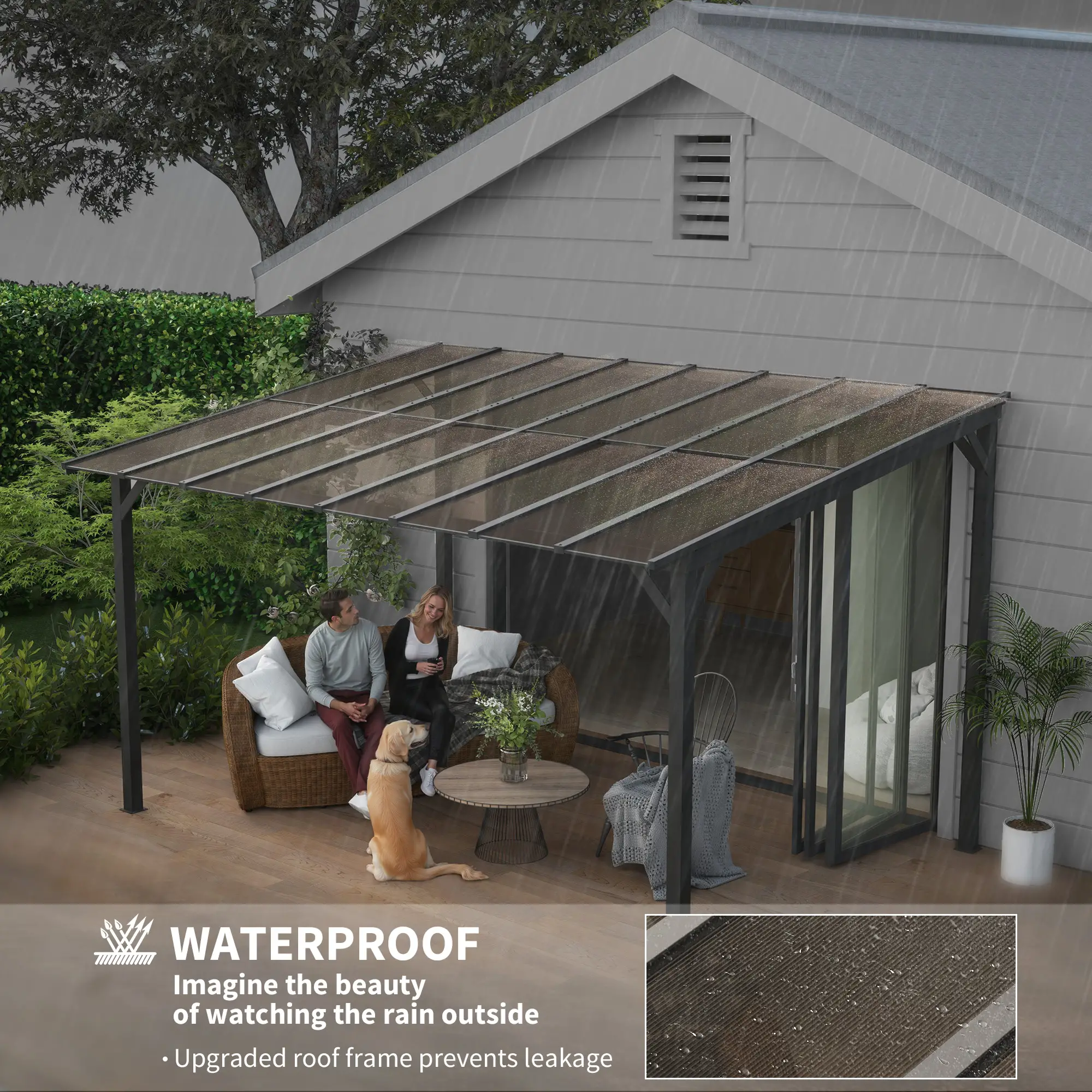 10' x 14' Hardtop Gazebo, Wall Mounted, Free Standing, UPF 50+, Waterproof Roof - Image 5