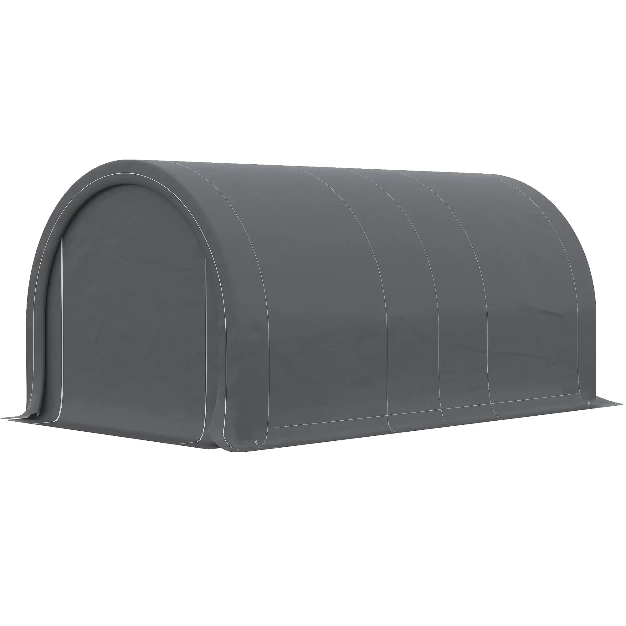 10' x 16' Heavy Duty Carport Tent, Zippered Door, PE Cover, Grey - Image 10