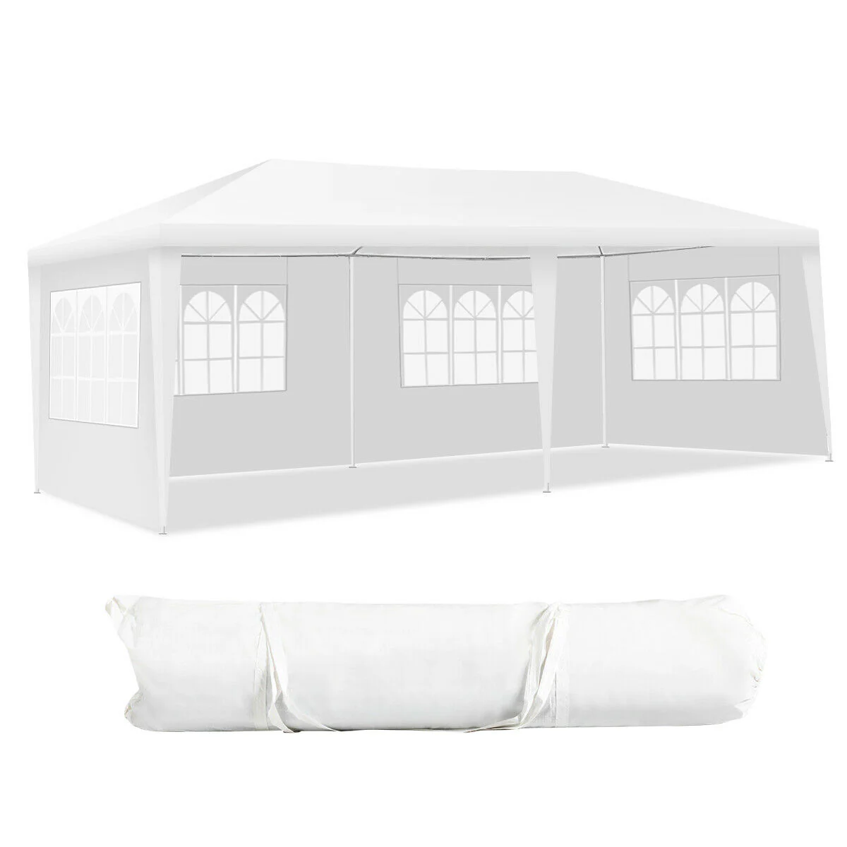 10 x 20 Feet Outdoor Canopy Tent, Removable Walls, Carry Bag, White - Image 9