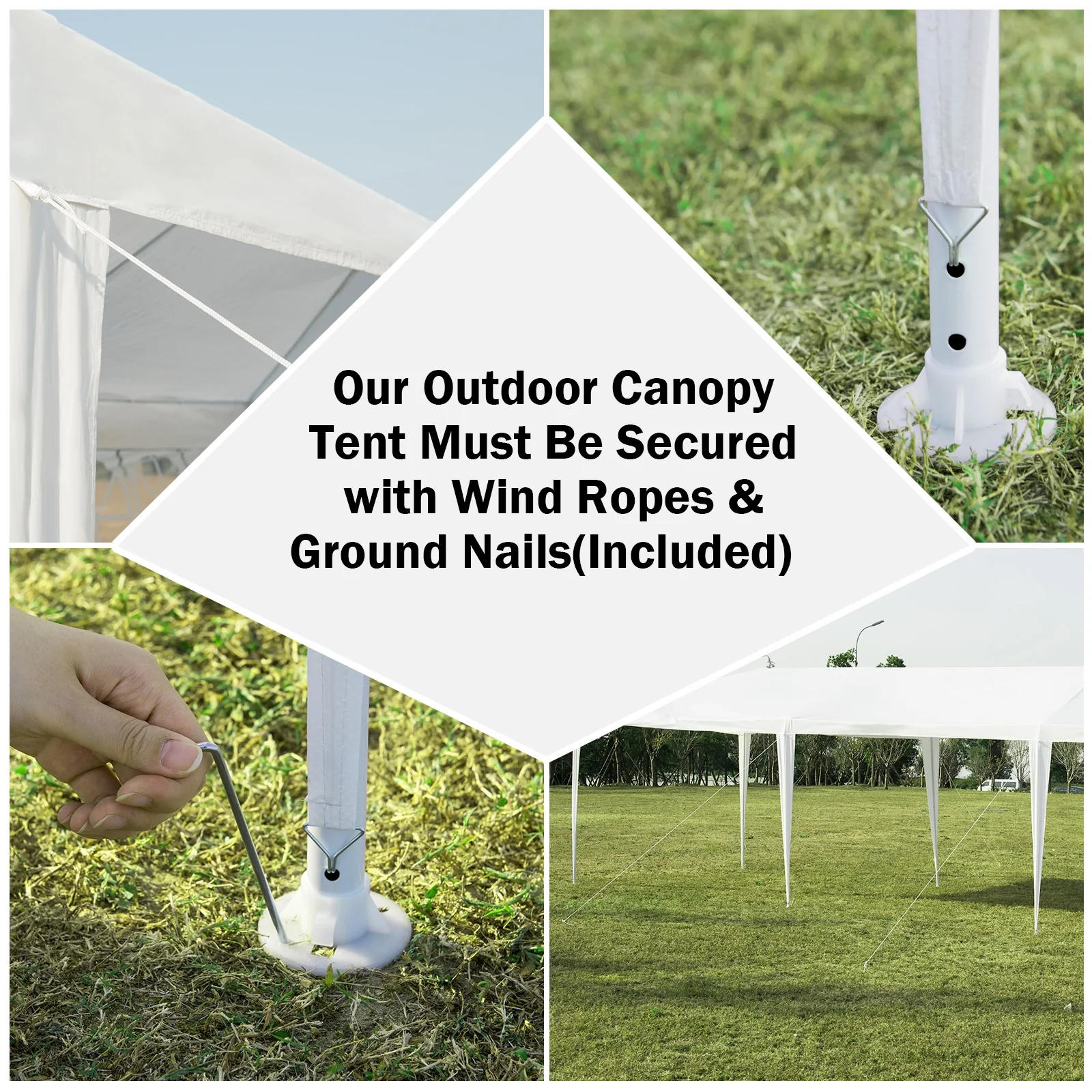 10 x 20 Feet Waterproof Canopy Tent, Tent Peg, Wind Rope - Image 10