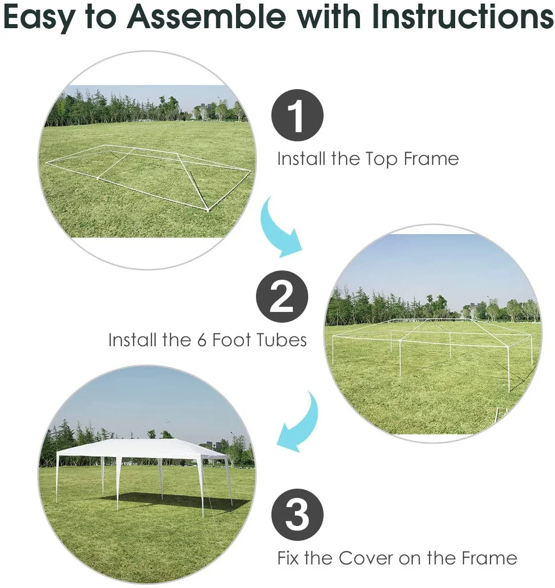 10 x 20 Feet Waterproof Canopy Tent, Tent Peg, Wind Rope - Image 9