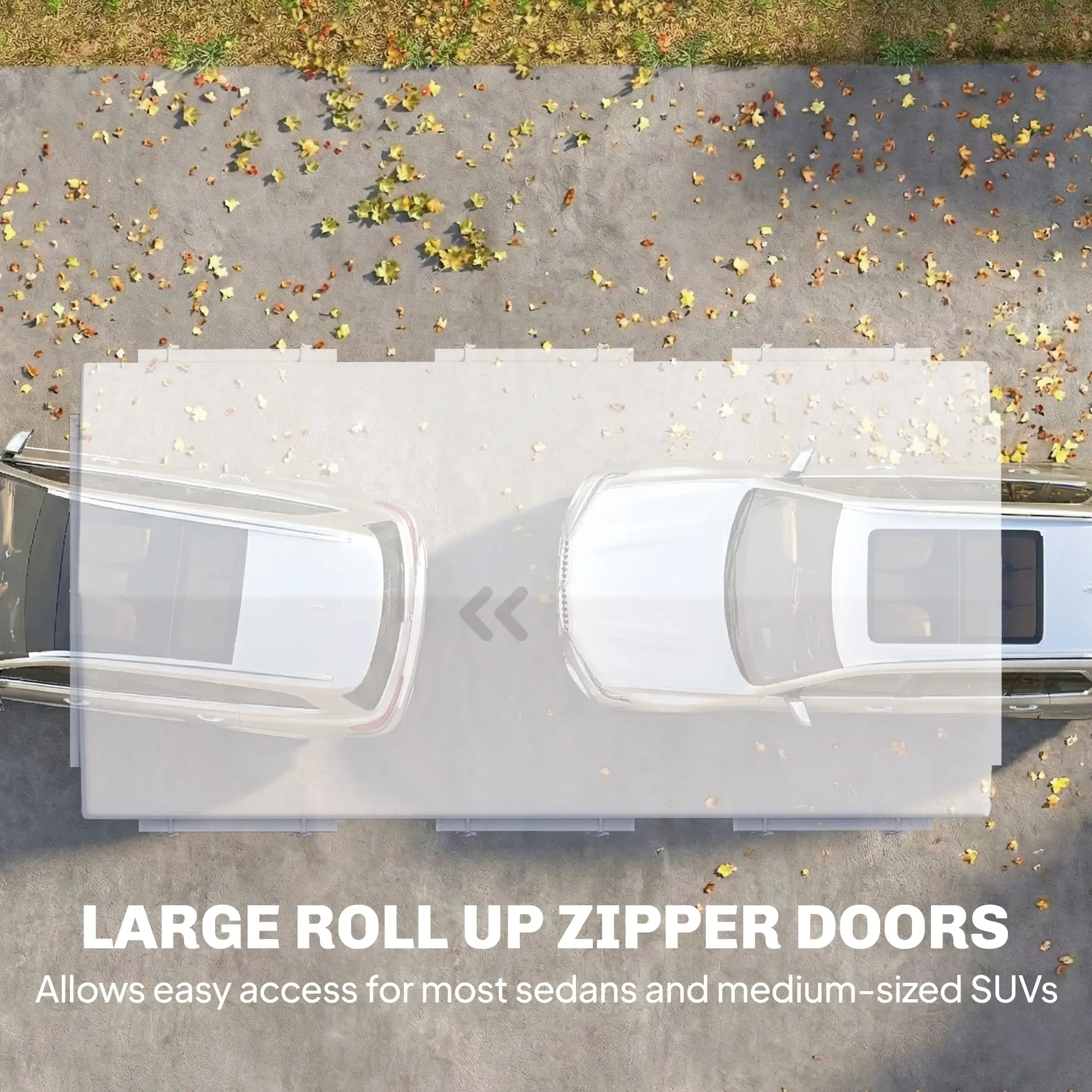 10' x 20' Heavy Duty Carport, Adjustable Garage Canopy Tent, White - Image 7