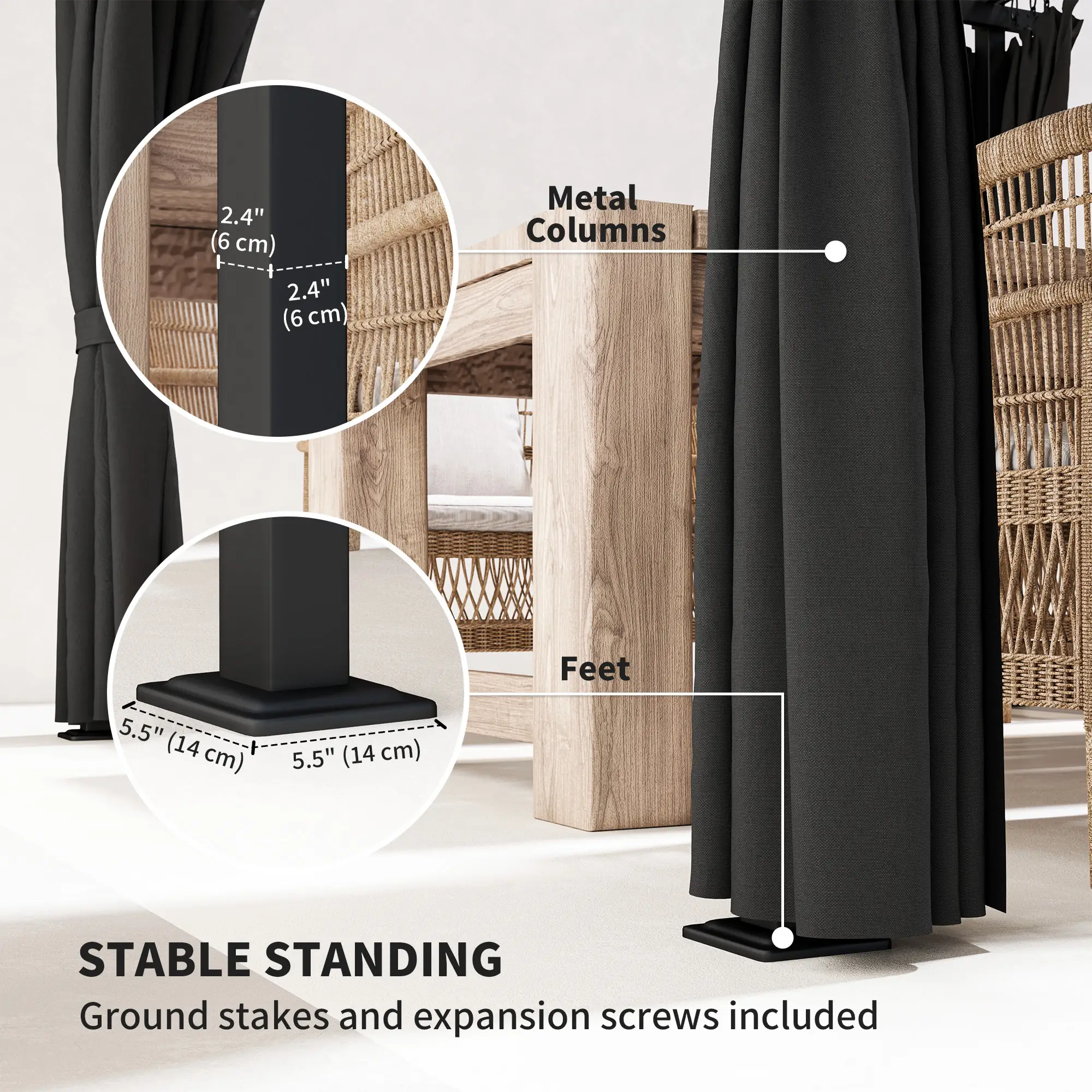 10' x 20' Metal Retractable Pergola Canopy, Outdoor Gazebo UPF30+ Sun Shade - Image 7