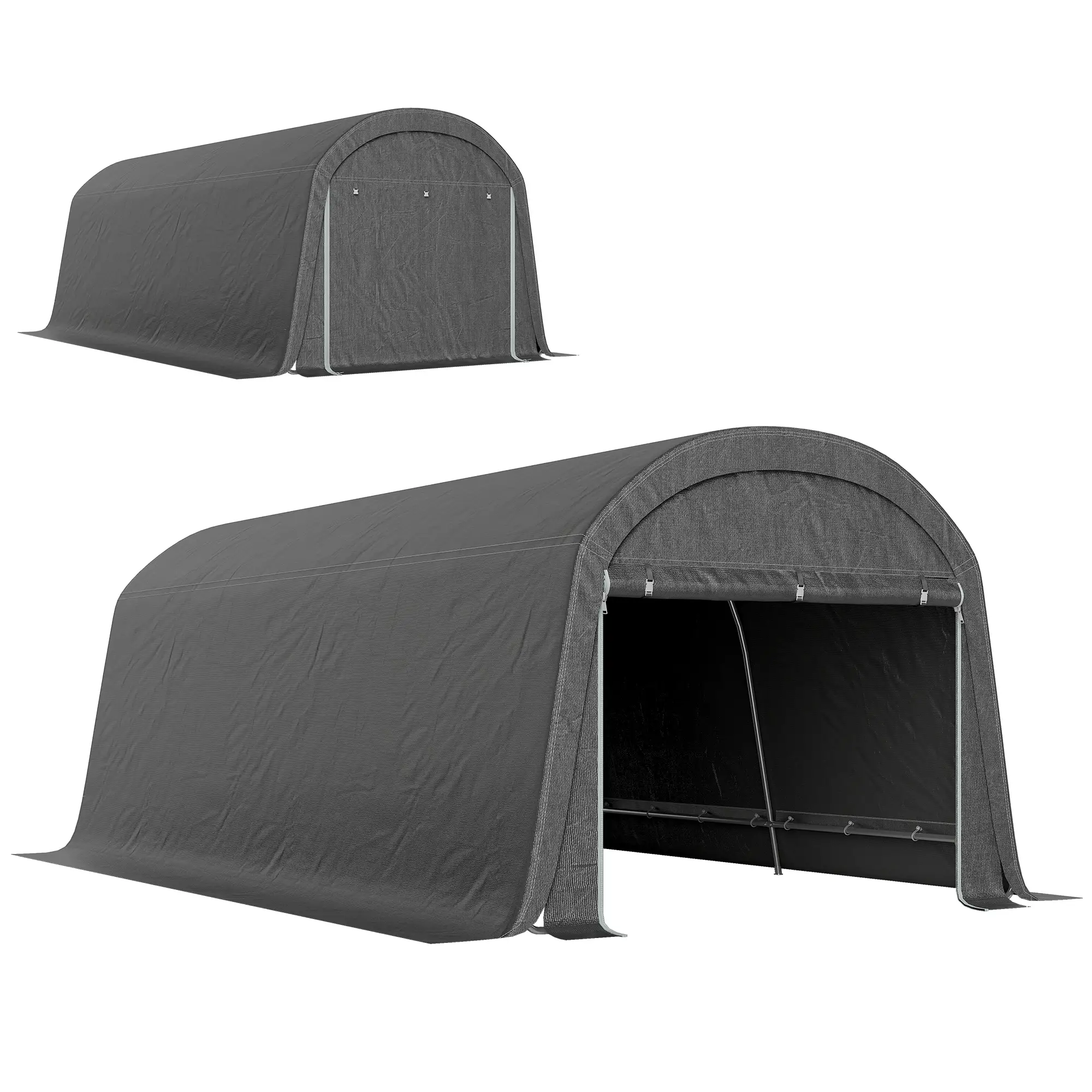 10' x 20' Portable Shed, Motorcycle Bike Tent, Dark Grey - Image 11