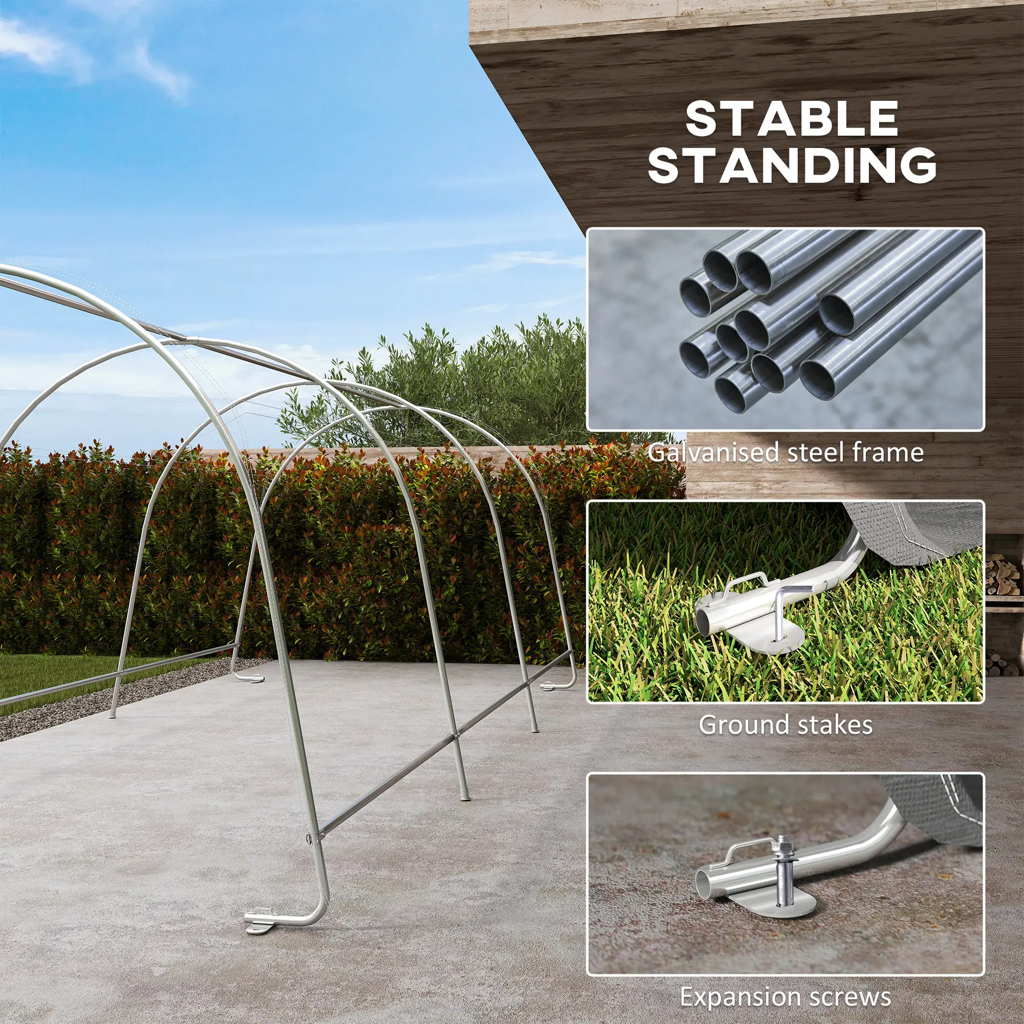 10' x 20' Portable Shed, Motorcycle Bike Tent, Dark Grey - Image 5