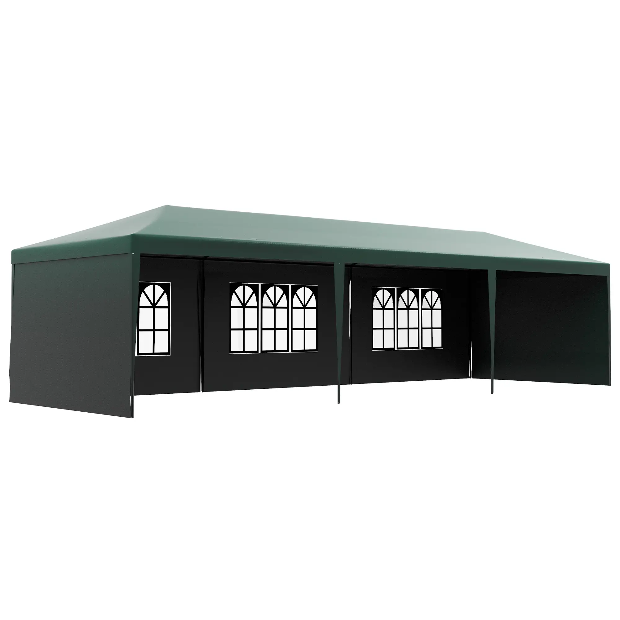 10' x 29' Canopy Tent, Party Tent with Sidewalls, Large Windows, Green - Image 11