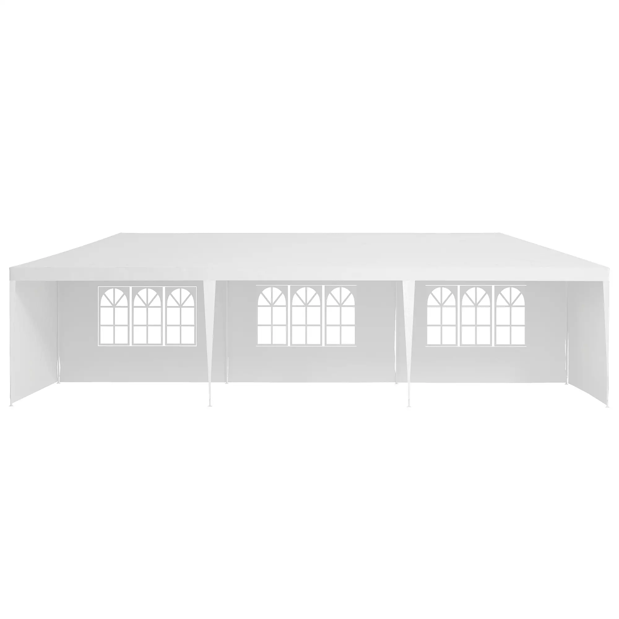 10' x 29' Party Tent, Canopy with Sidewalls, Transparent Windows, White - Image 12