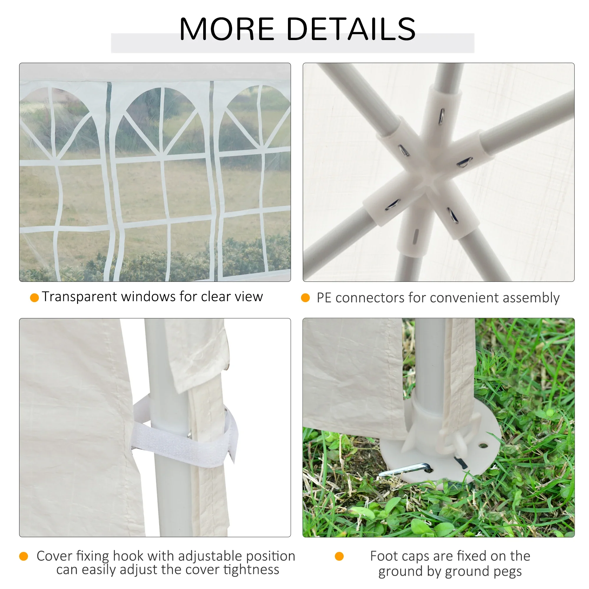 10' x 29' Party Tent, Canopy with Sidewalls, Transparent Windows, White - Image 4