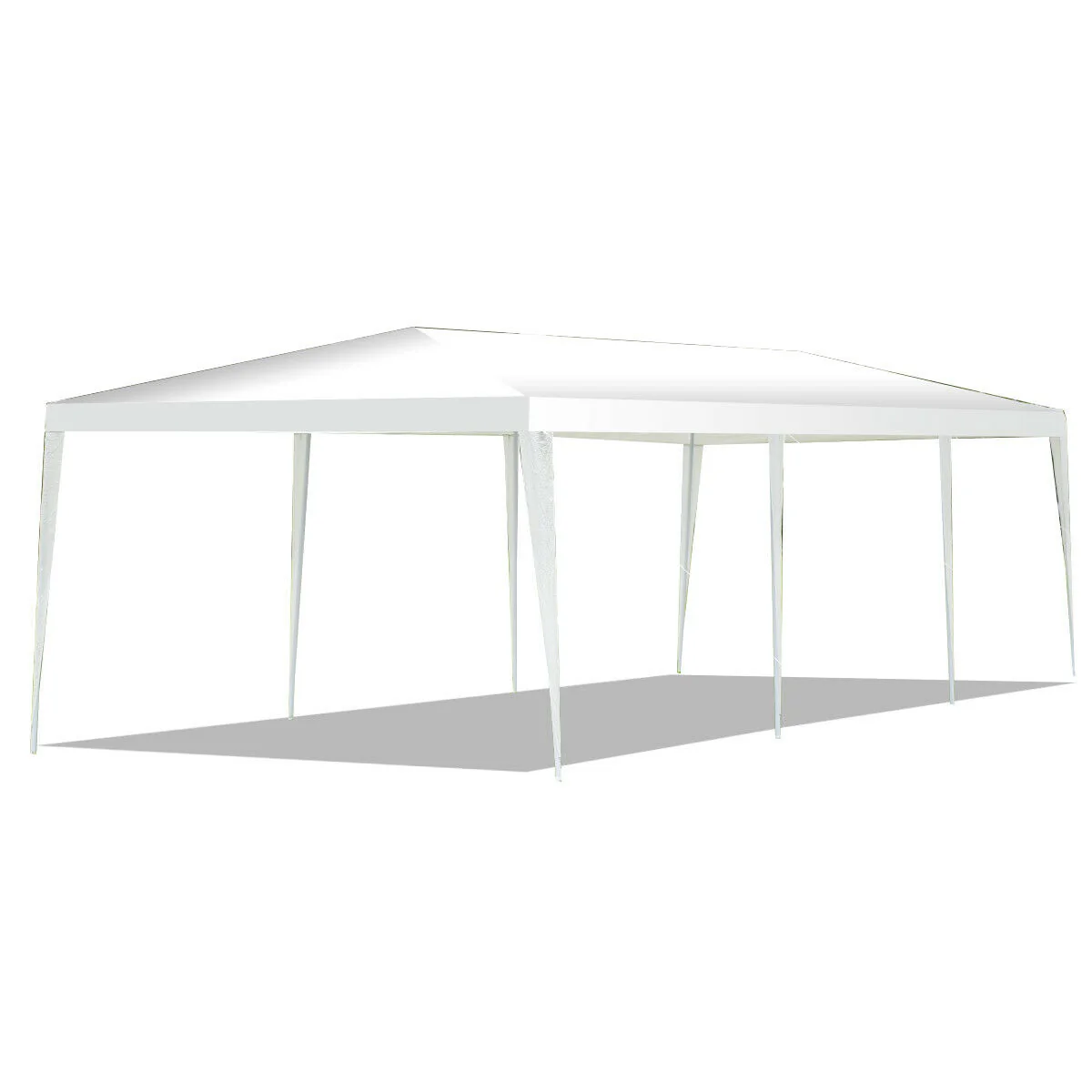 10 x 30 Feet Gazebo Canopy Tent, With Stakes And Ropes, White - Image 4
