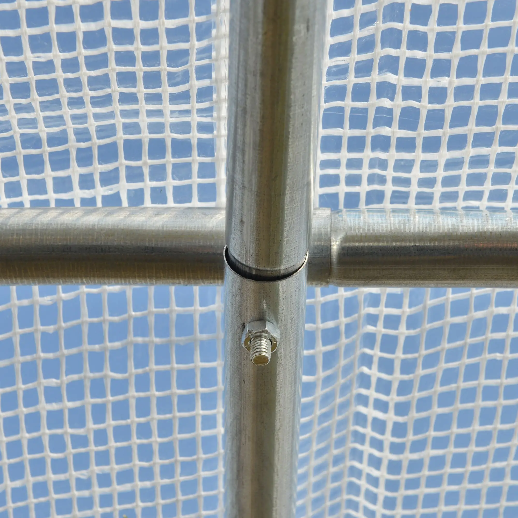 10' x 6.6' x 6.6' Walk-In Greenhouse, PE Cover, Zipper Doors, Mesh Windows, White - Image 9