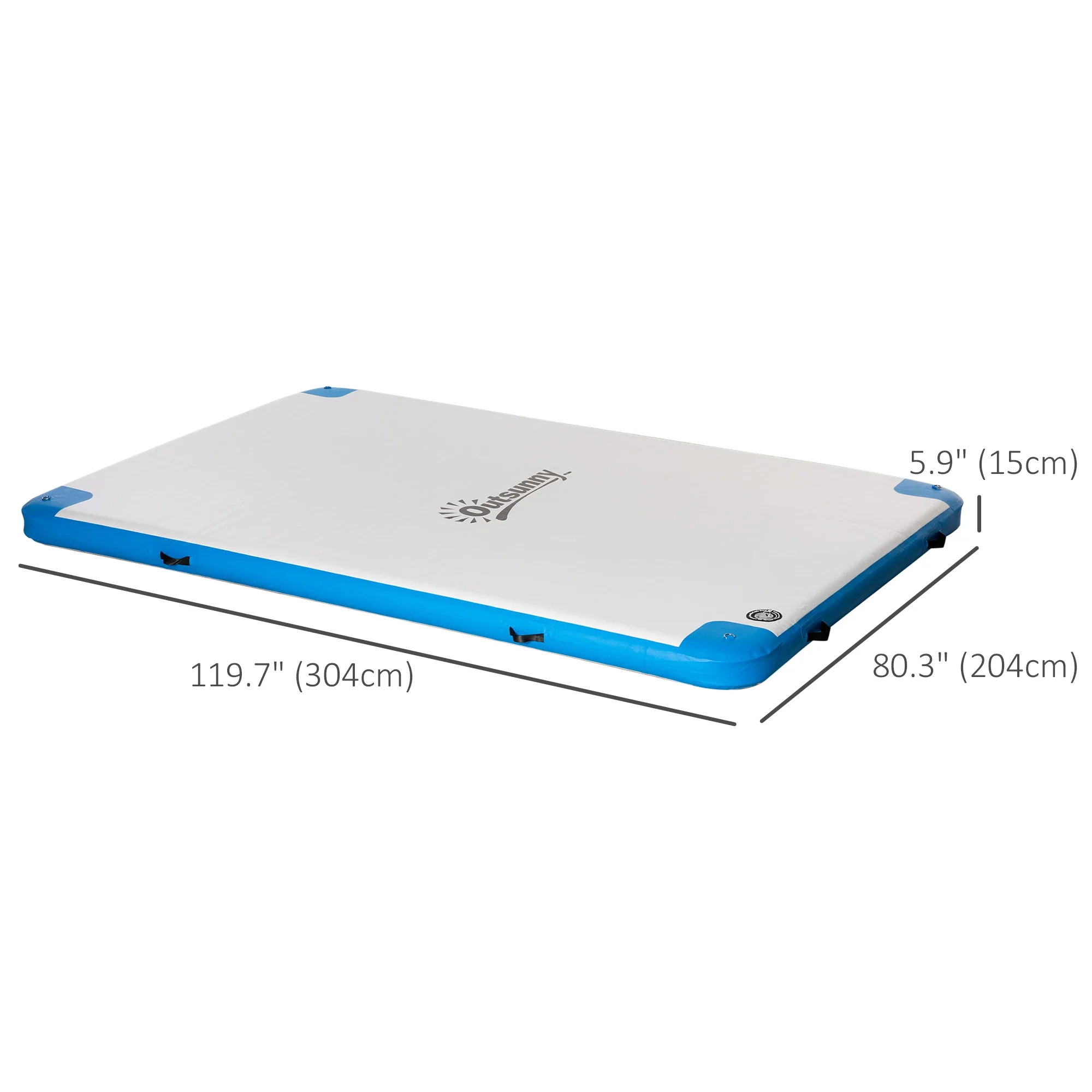 10' x 7' Inflatable Floating Dock, for Pool, Beach, Ocean, Blue - Image 3