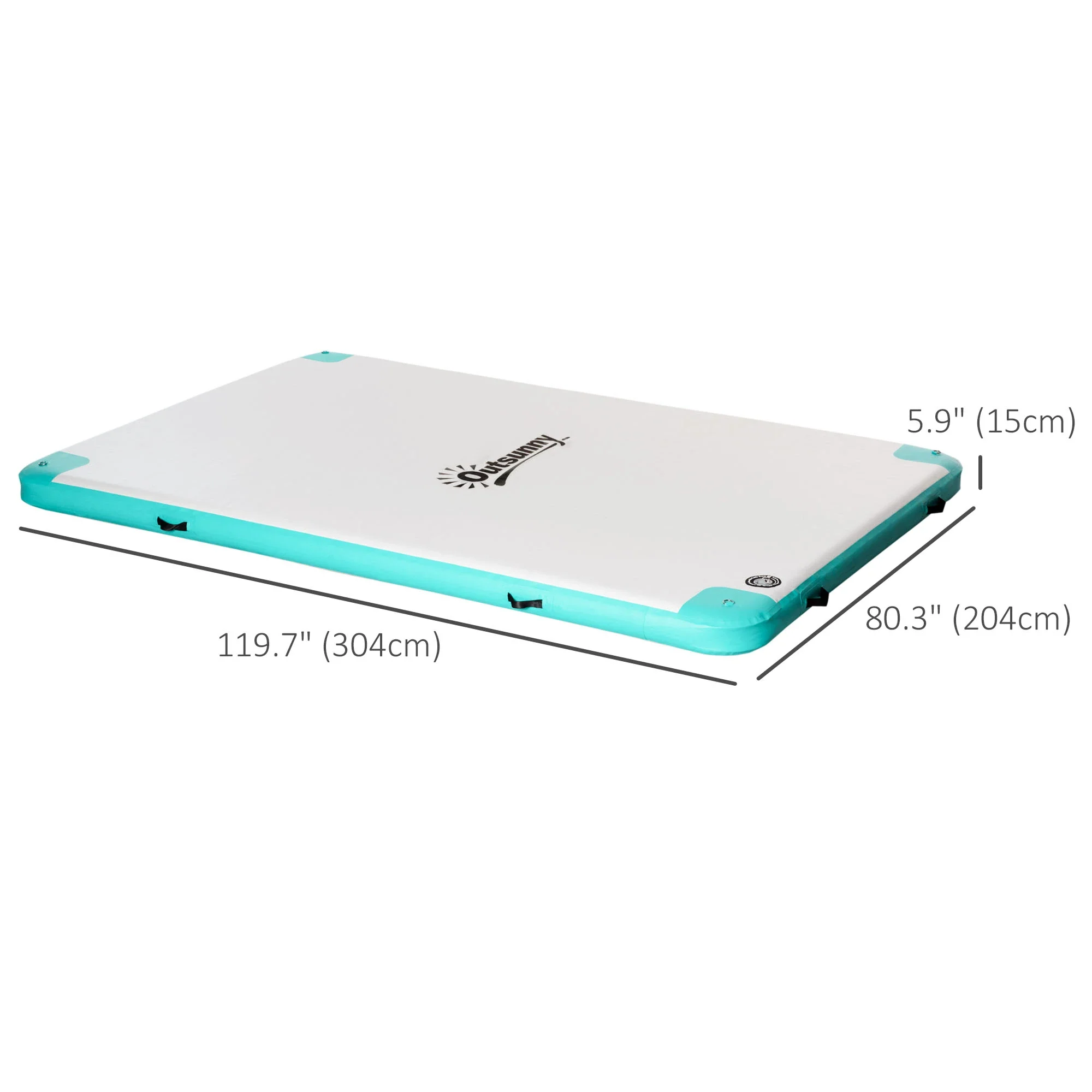 10' x 7' Inflatable Floating Dock, Pool Beach Ocean, Blue & Green - Image 3