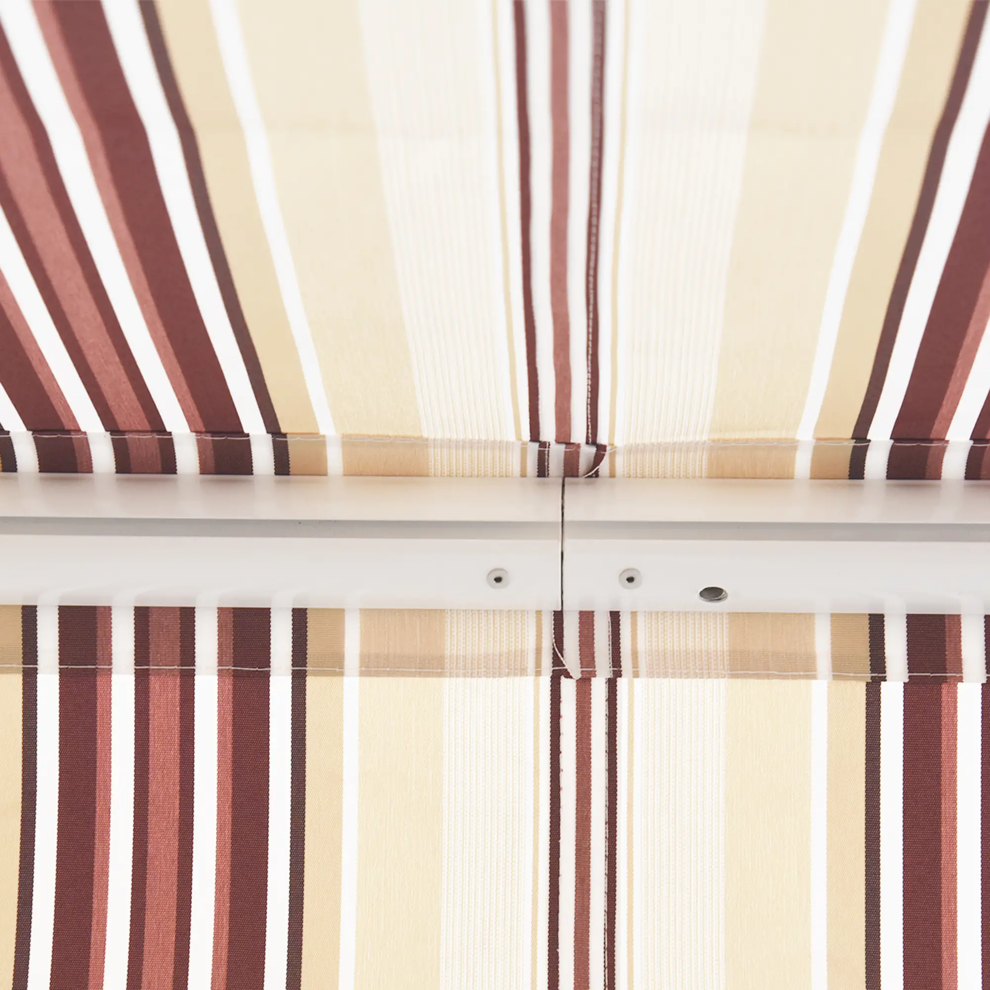 10' x 8' Manual Retractable Awning, Sun Shade Canopy, Aluminum Frame, UV Protection, Red Stripe, Red - Image 10