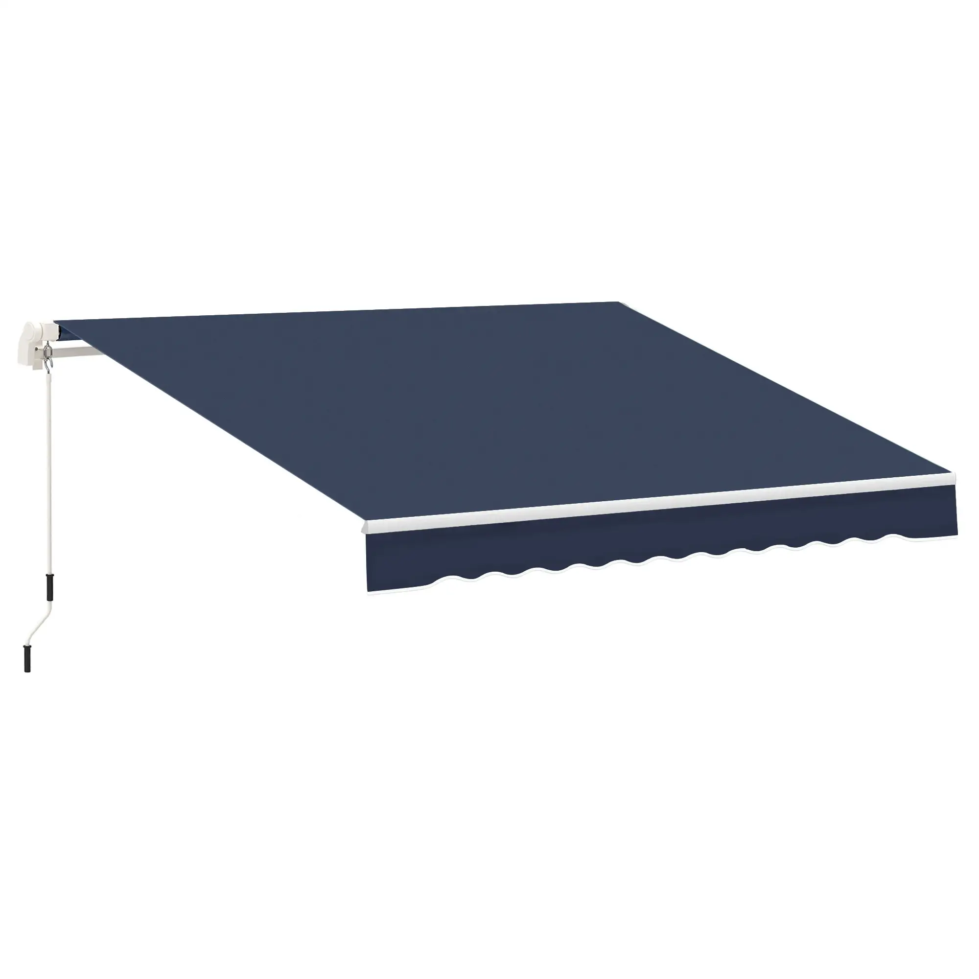 10' x 8' Retractable Awning, Sun Shade Canopy, Aluminum Frame, UV Protection, Blue