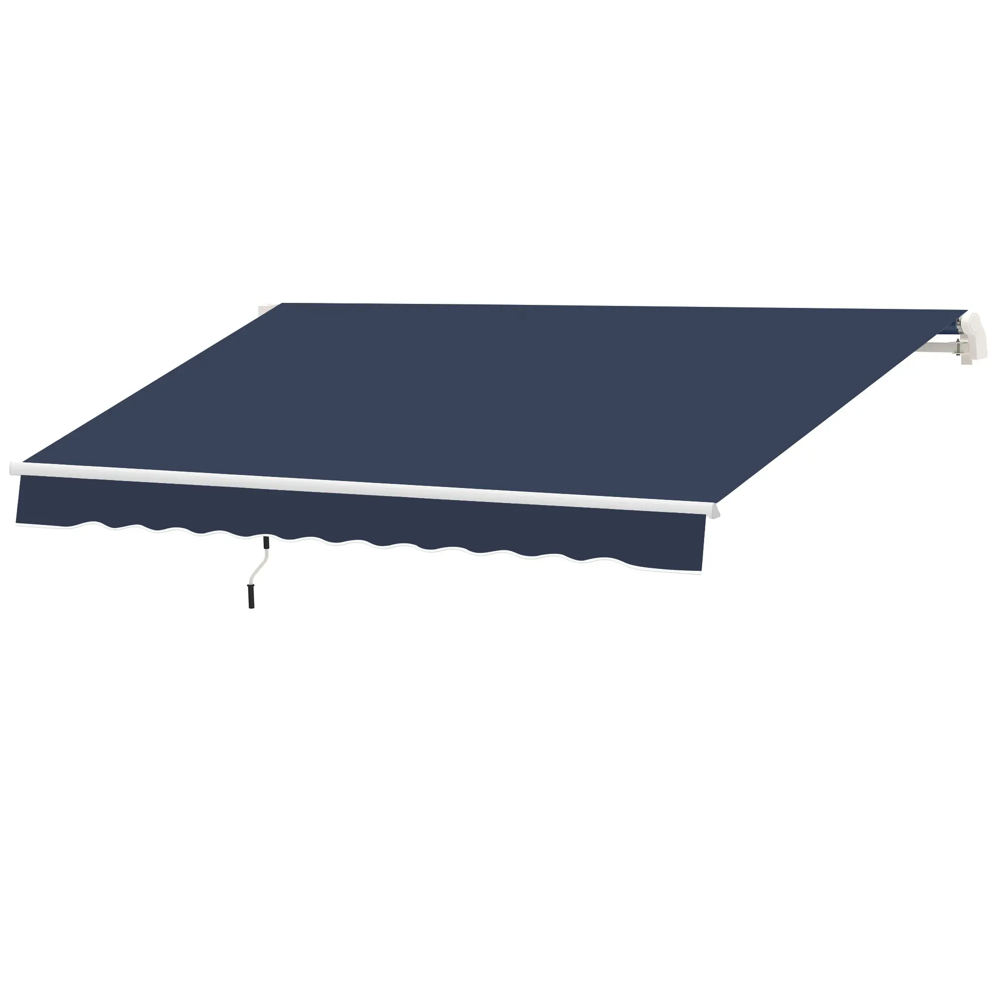 10' x 8' Retractable Awning, Sun Shade Canopy, Aluminum Frame, UV Protection, Blue - Image 11