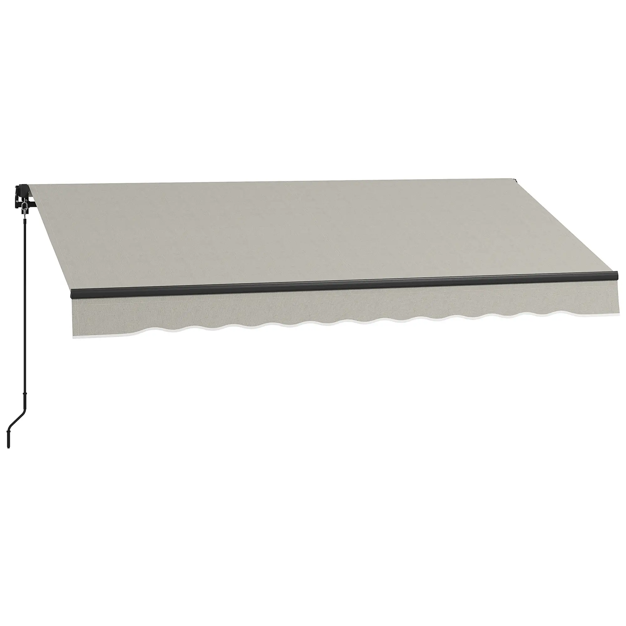 10' x 8' Retractable Awning, UV Resistant Sunshade, Light Grey