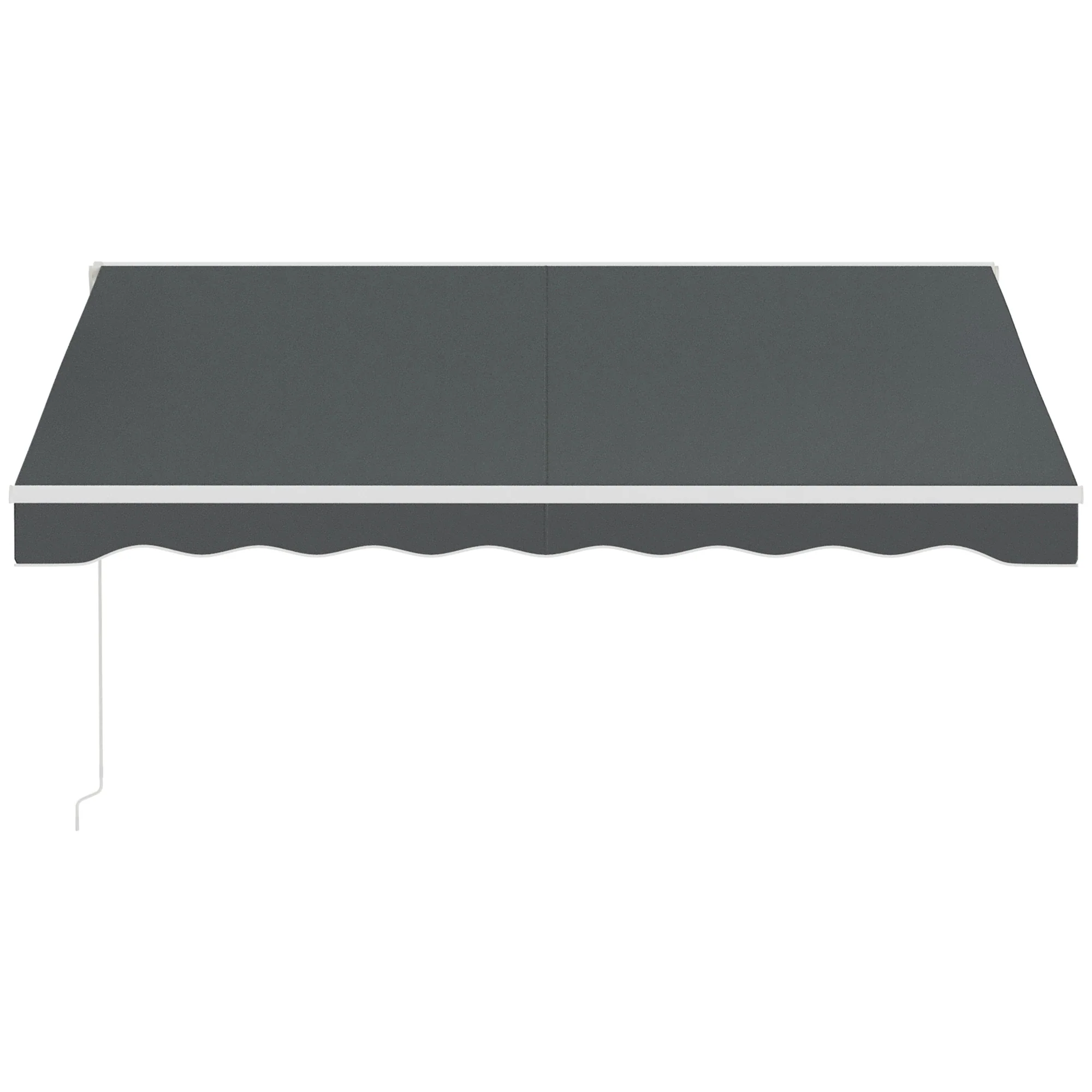 10' x 8' Retractable Electric Awning, Manual Crank, Aluminum Frame, Grey - Image 10