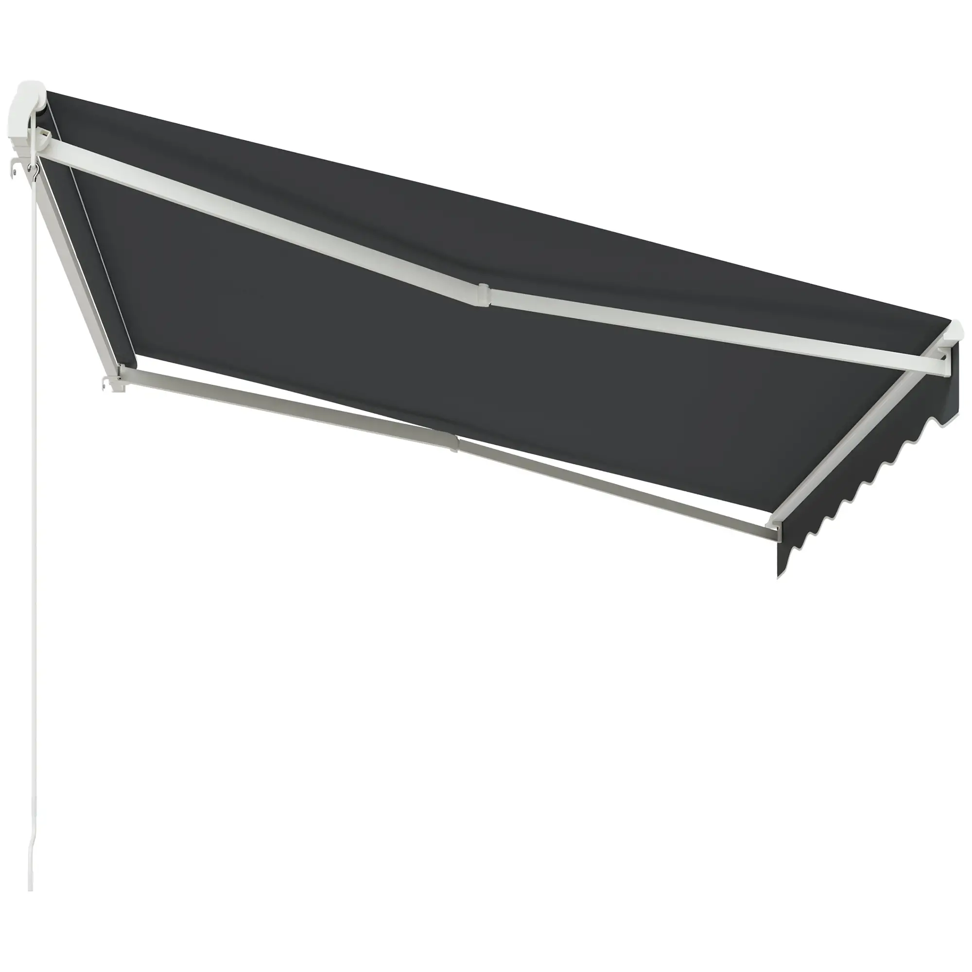 10' x 8' Retractable Electric Awning, Manual Crank, Aluminum Frame, Grey - Image 8
