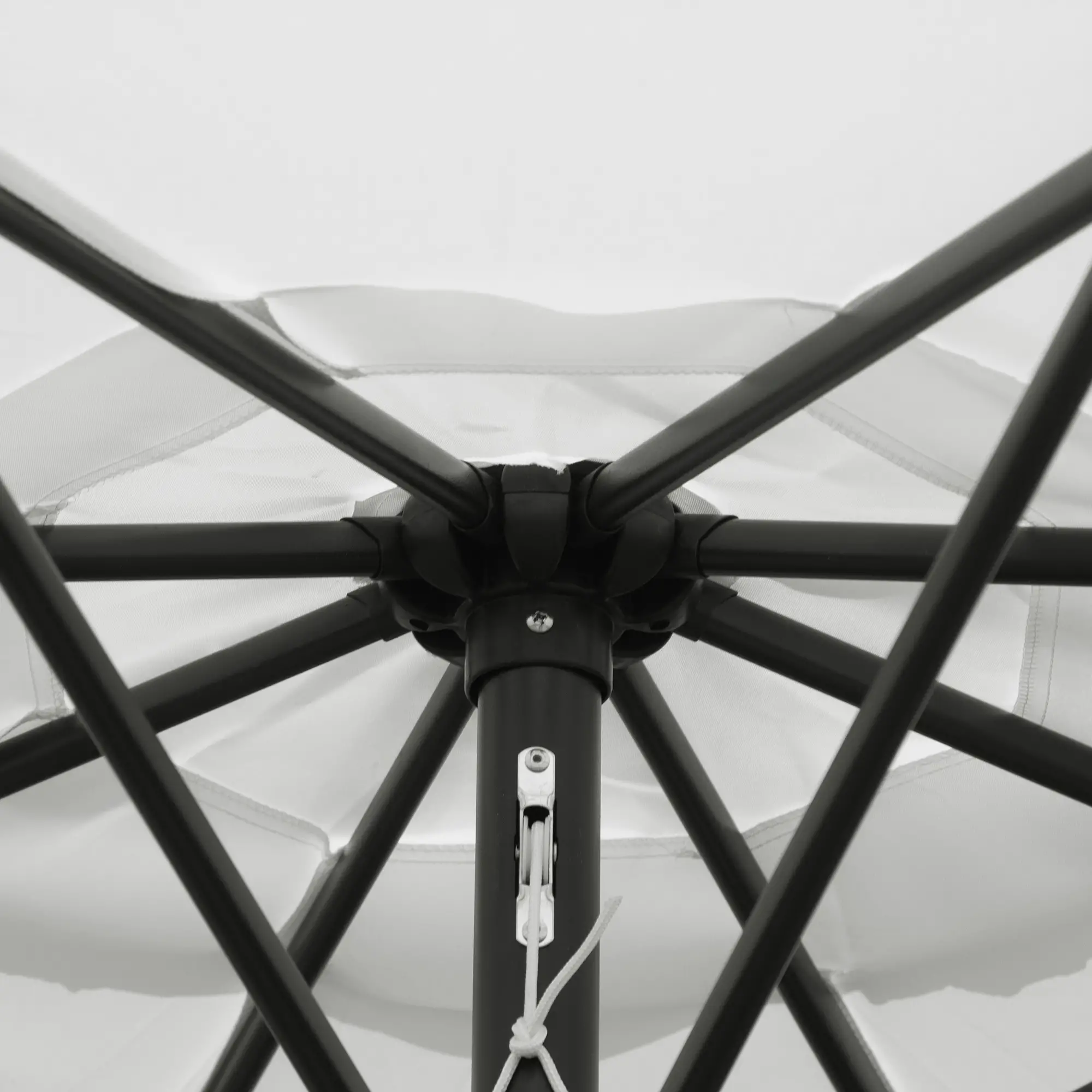 10' x 8' Round Patio Umbrella, Crank Handle, Tilt, White - Image 10