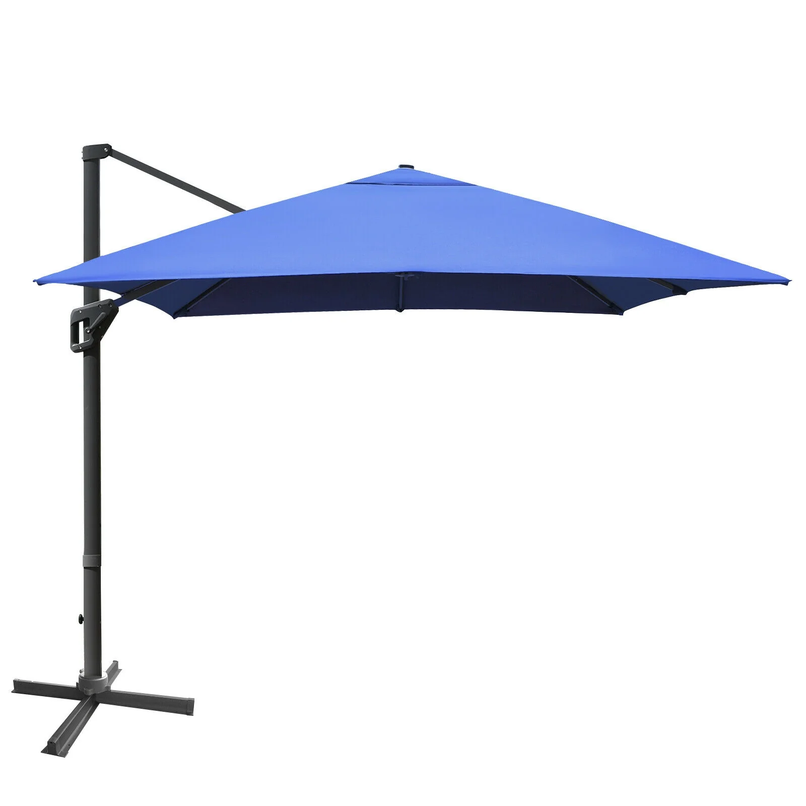 10 x13 Feet Rectangular Cantilever Umbrella, 360° Rotation, Navy