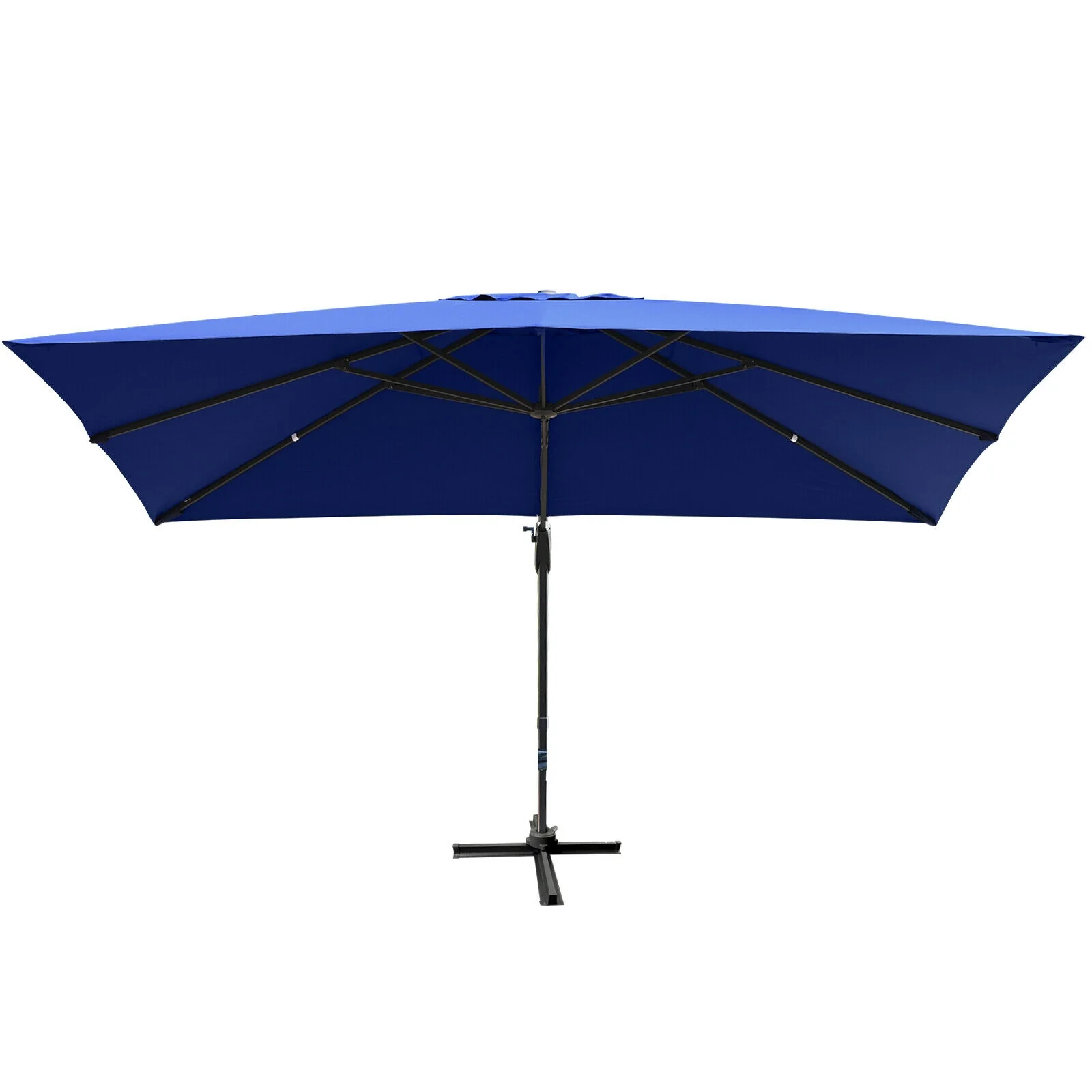 10 x13 Feet Rectangular Cantilever Umbrella, 360° Rotation, Navy - Image 9