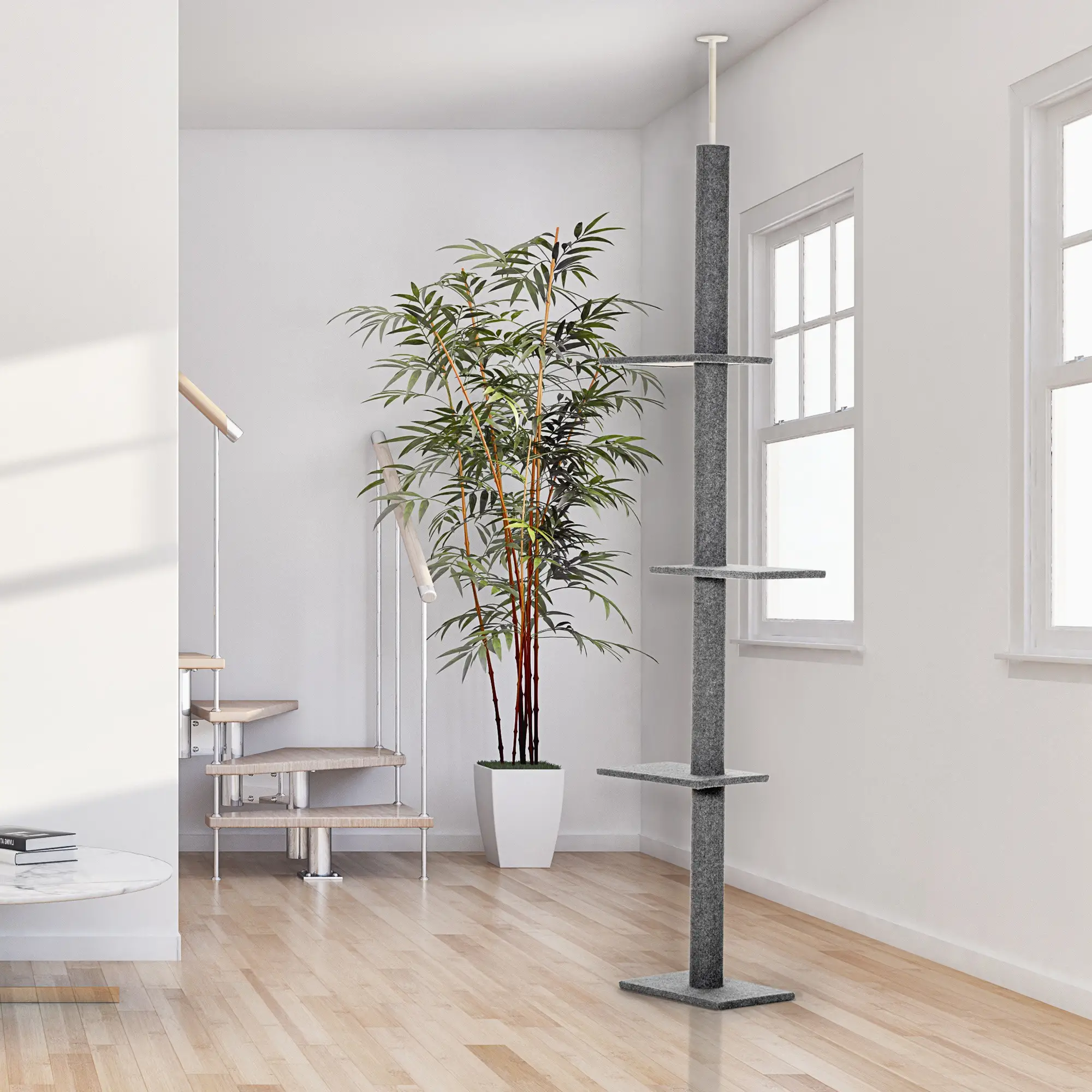 100 Cat Tree, 3 Perches Activity Center, Grey - Image 8