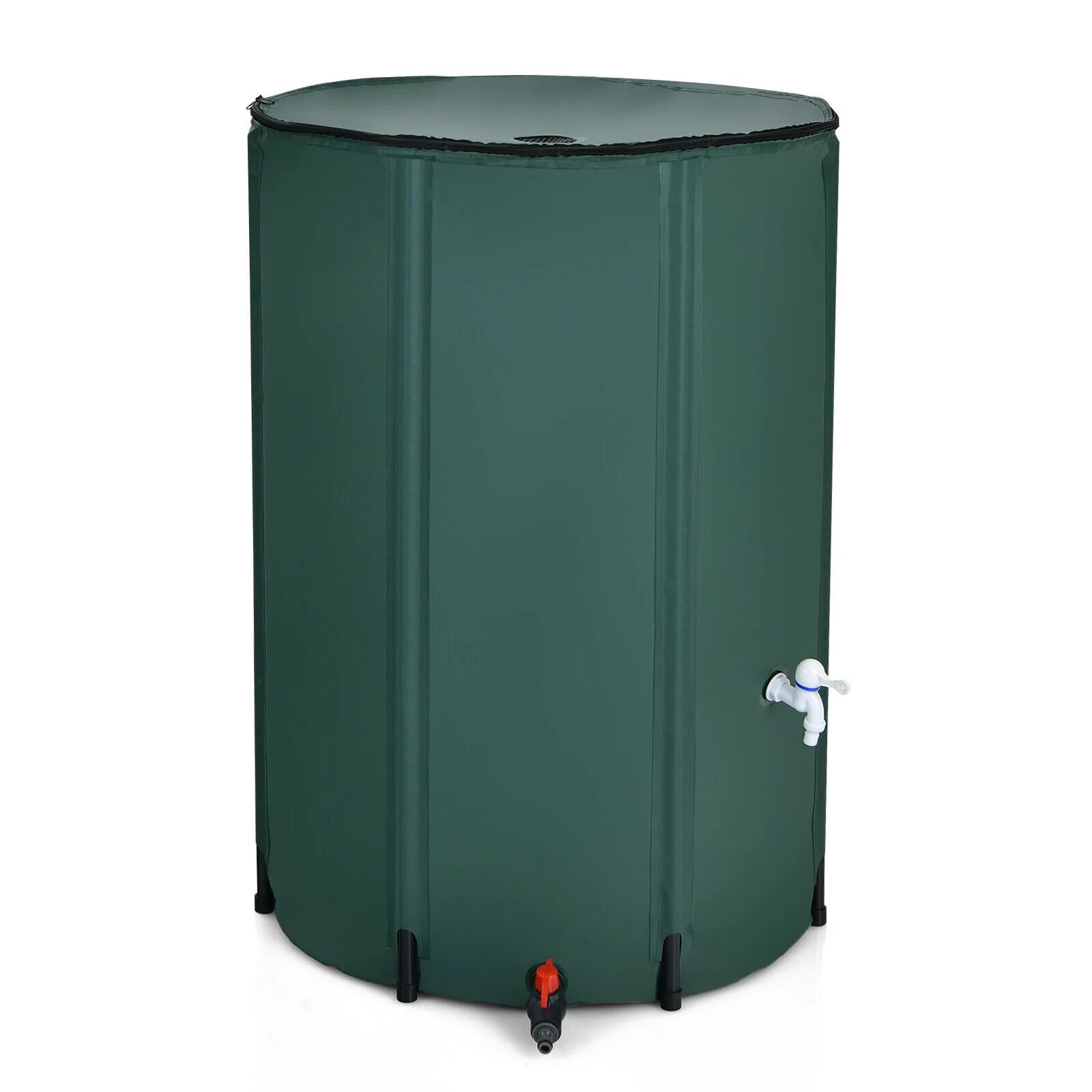 100 Gallon Portable Rain Barrel Water Collector Tank, Green - Image 2