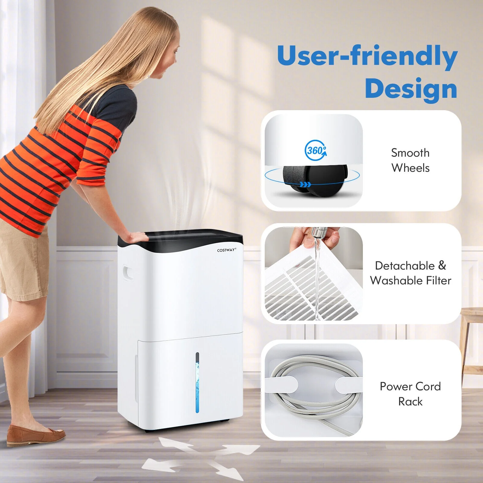 100-Pint Dehumidifier With Smart App, Alexa Control, White - Image 6