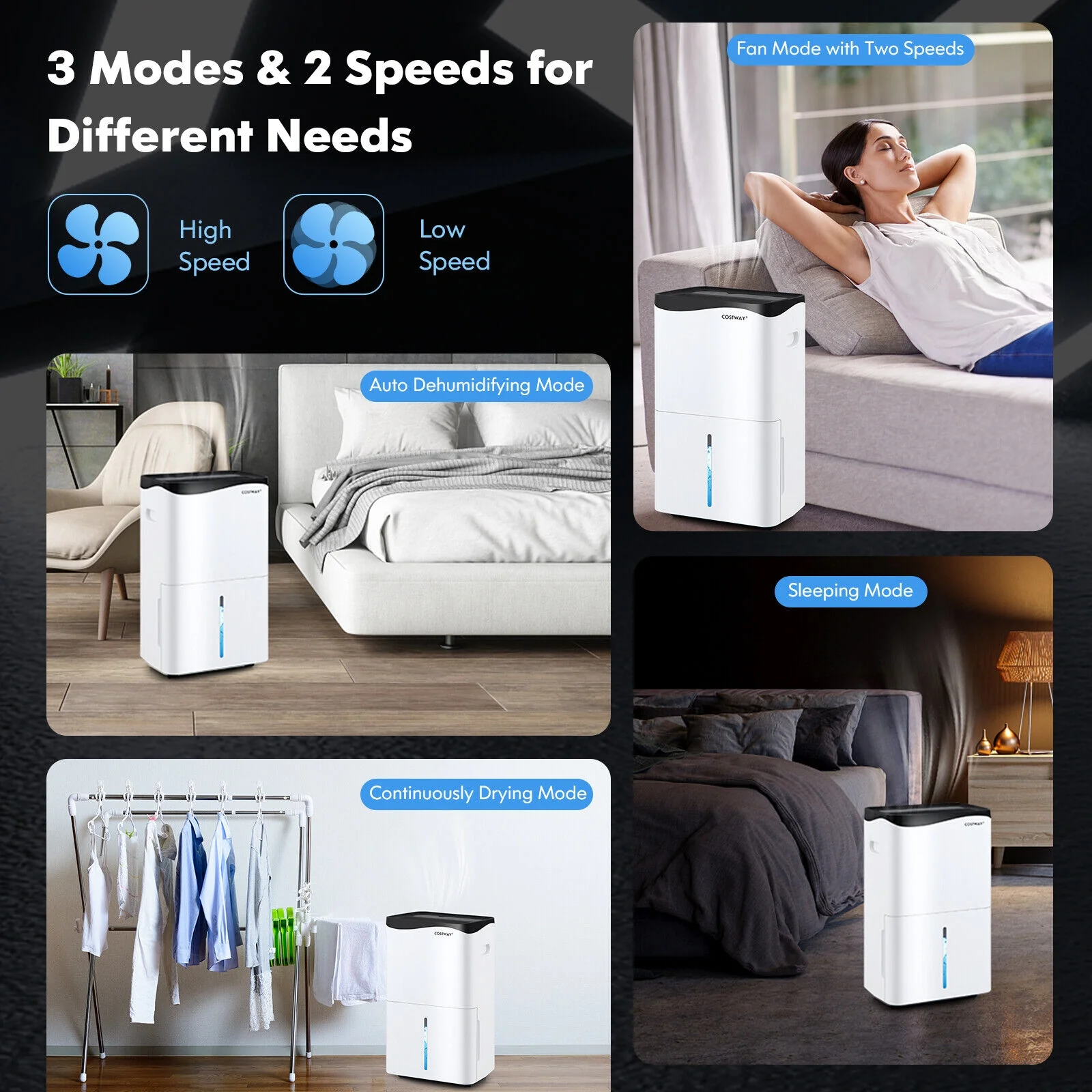 100-Pint Dehumidifier With Smart App, Alexa Control, White - Image 9