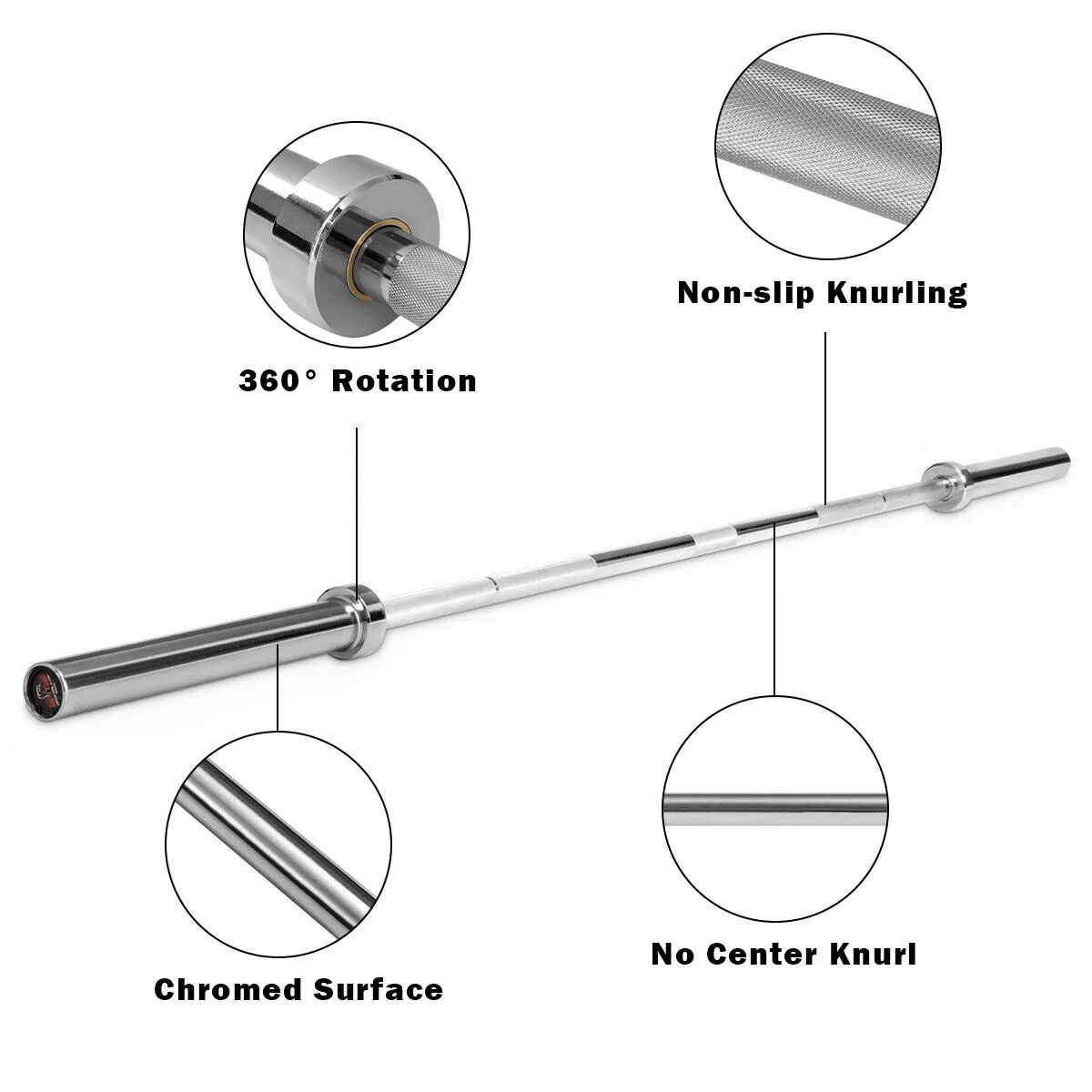 1000 Lbs Weight Lifting Barbell, Silver - Image 6