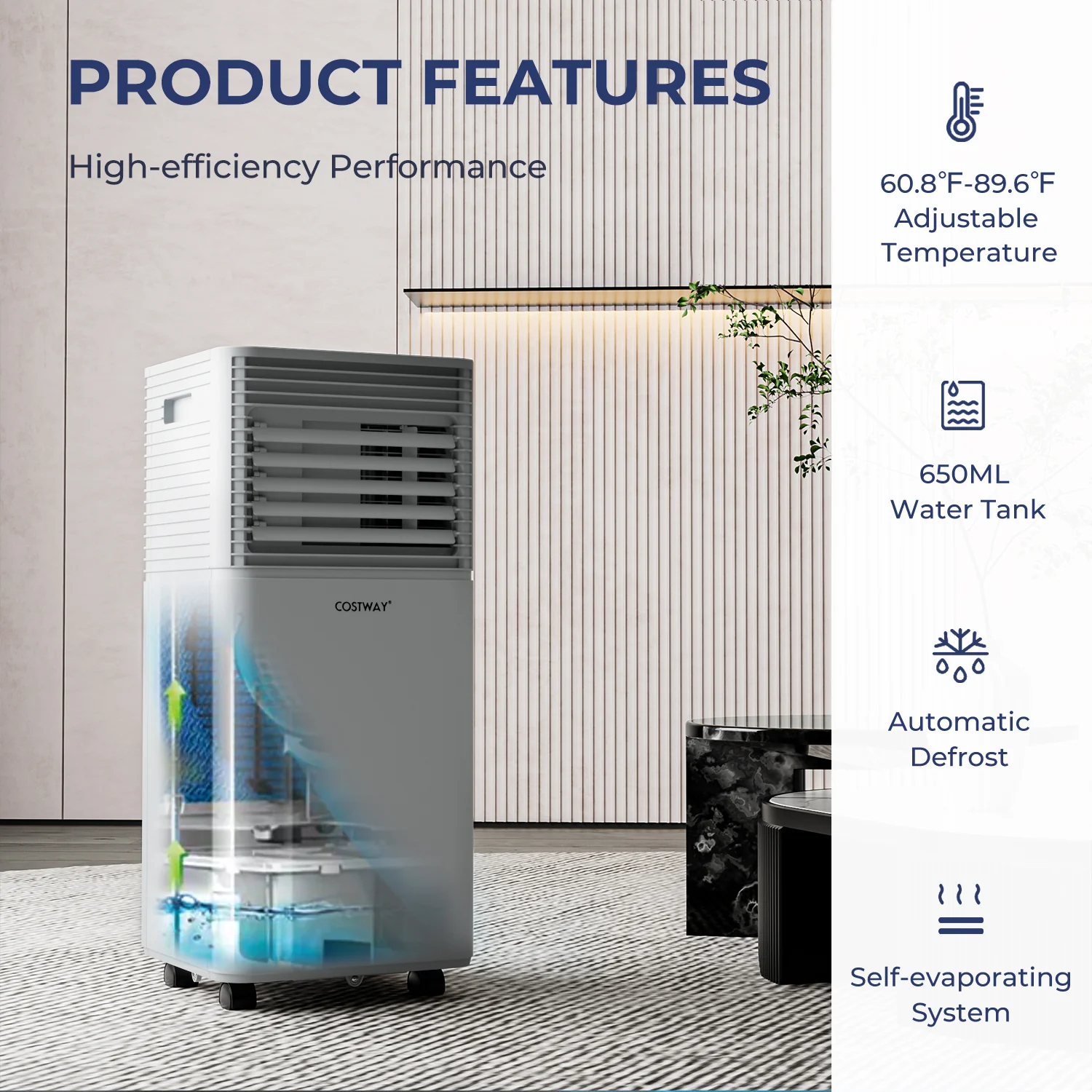 10000 BTU Air Cooler, Dehumidifier, Gray - Image 7
