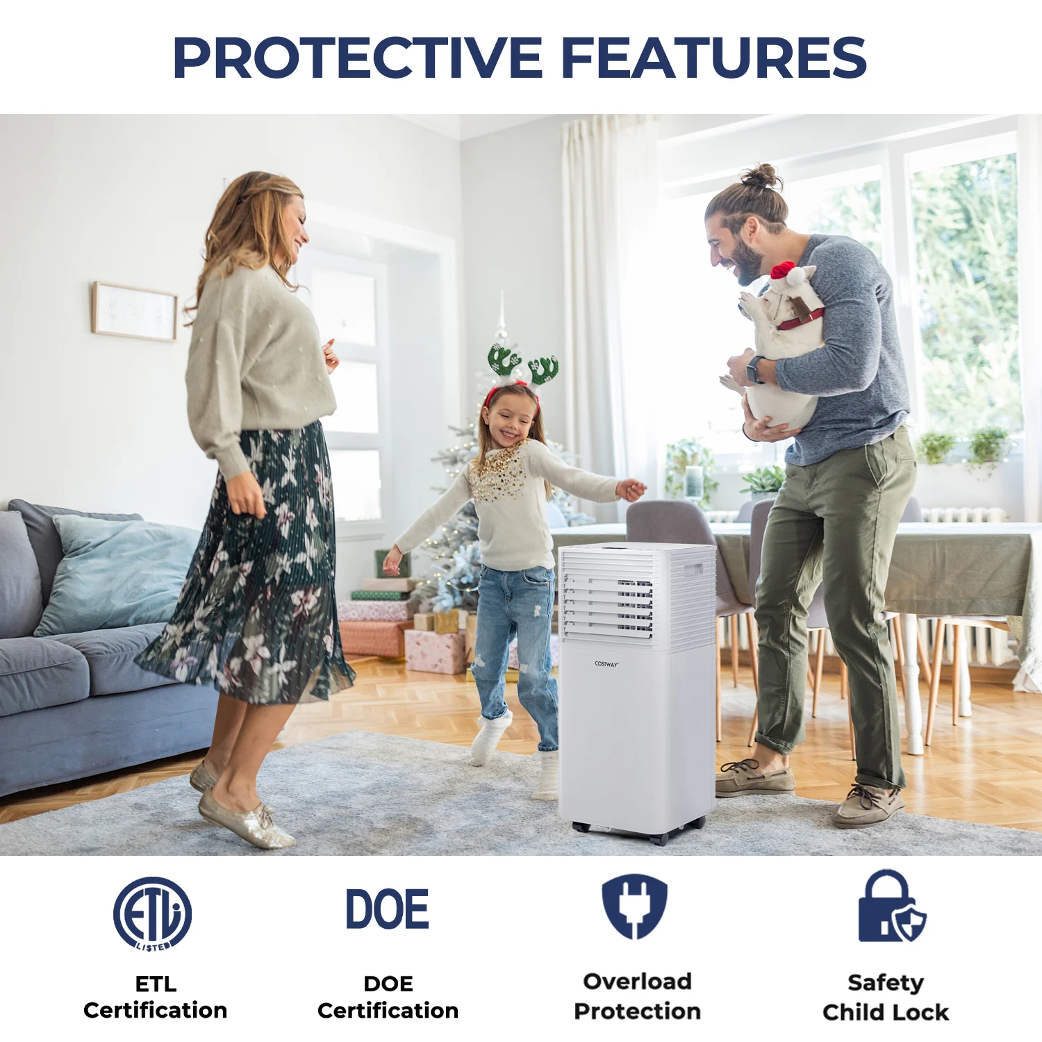 10000 BTU Air Cooler With Fan, Dehumidifier Mode, White - Image 6