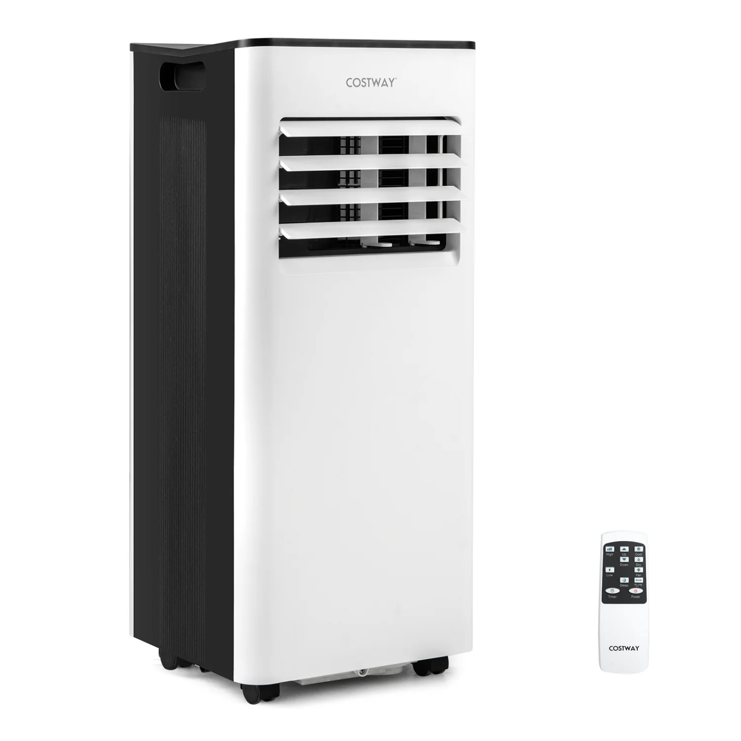 10000 BTU Portable AC with Fan, Dehumidifier, Black & White