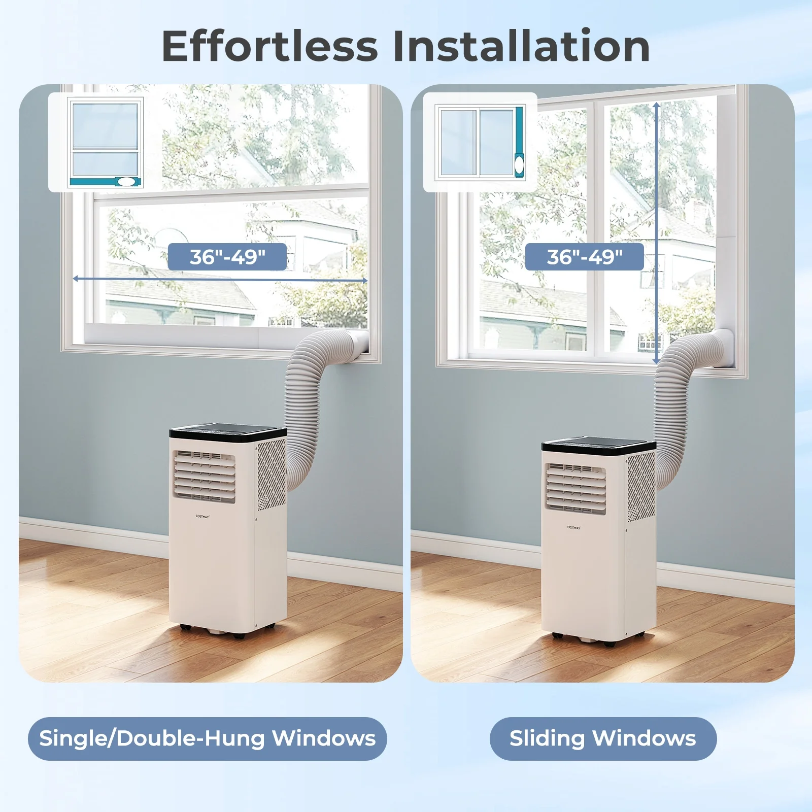 10000 BTU Portable Air Conditioner 3 in 1 Floor AC Unit, White - Image 10