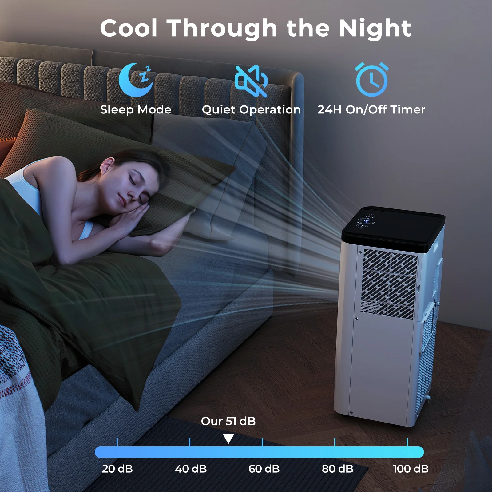 10000 BTU Portable Air Conditioner 3 in 1 Floor AC Unit, White - Image 7